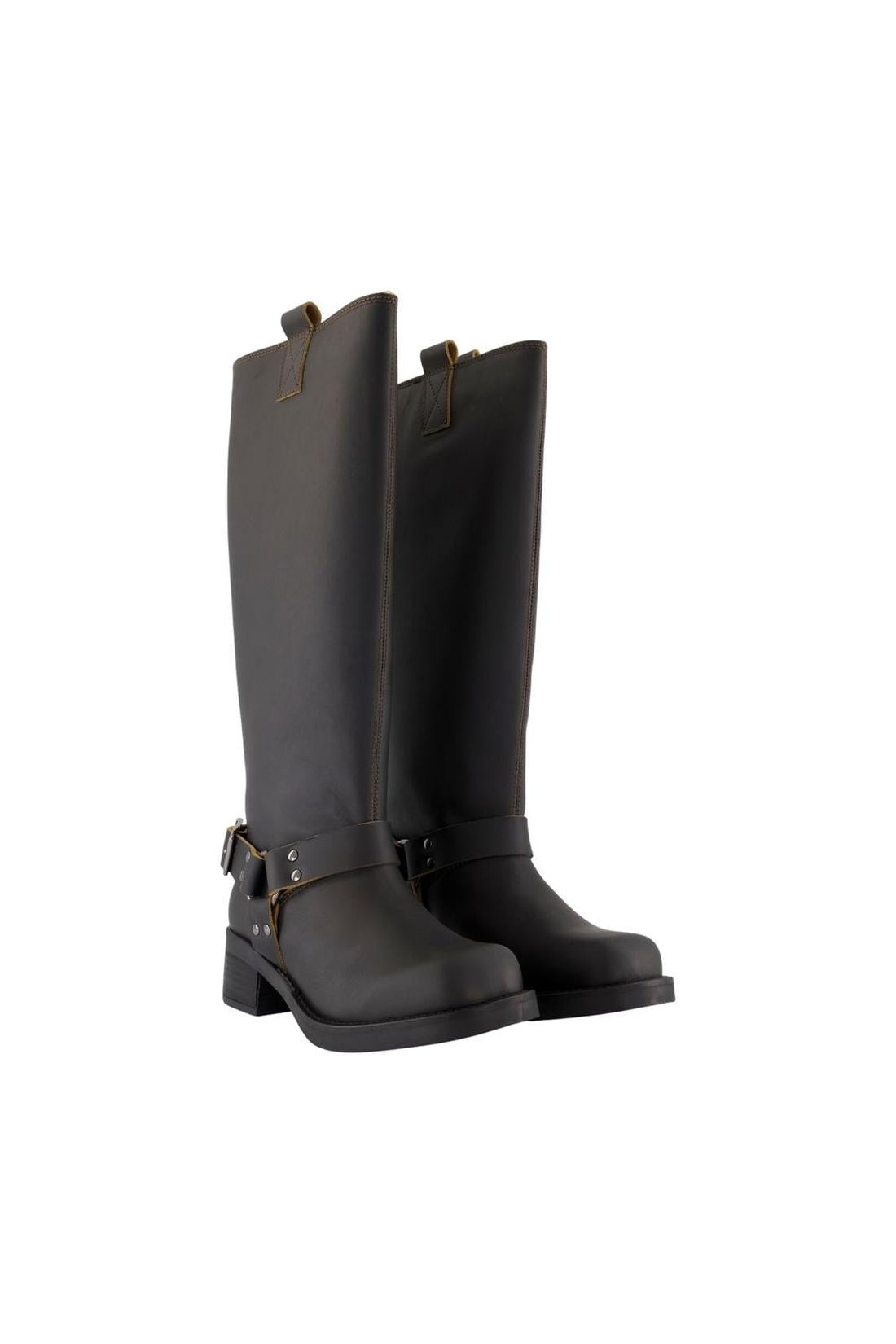 Samsøe Samsøe-Sabrenta Stiefel - Samsoe Samsoe - Leder - Grün-schuhe / stiefel-Black-Deal-Outlet-by-ARCHIVIST