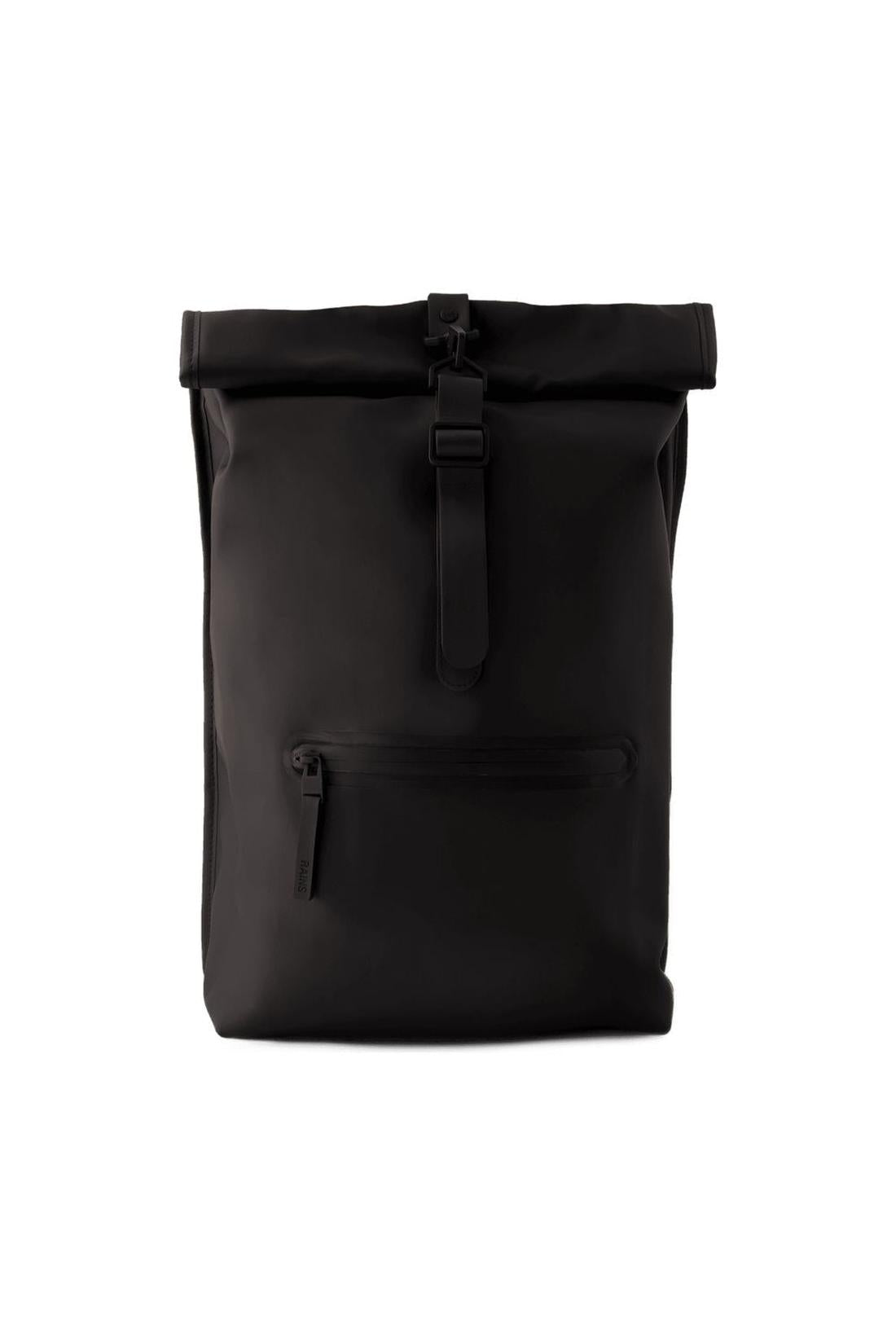 Rains-Rolltop Rucksack - Rains - Synthetik - Schwarz-Taschen-Black-Deal-Outlet-by-ARCHIVIST