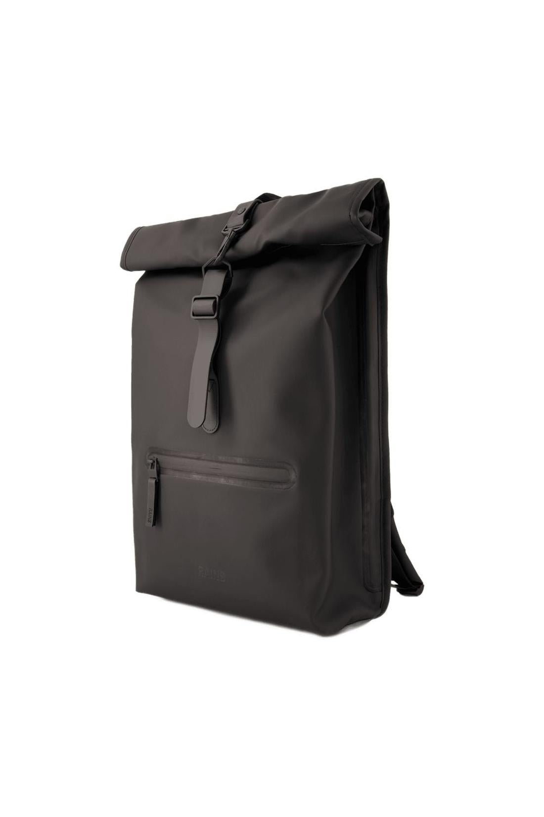 Rains-Rolltop Rucksack - Rains - Synthetik - Schwarz-Taschen-Black-Deal-Outlet-by-ARCHIVIST