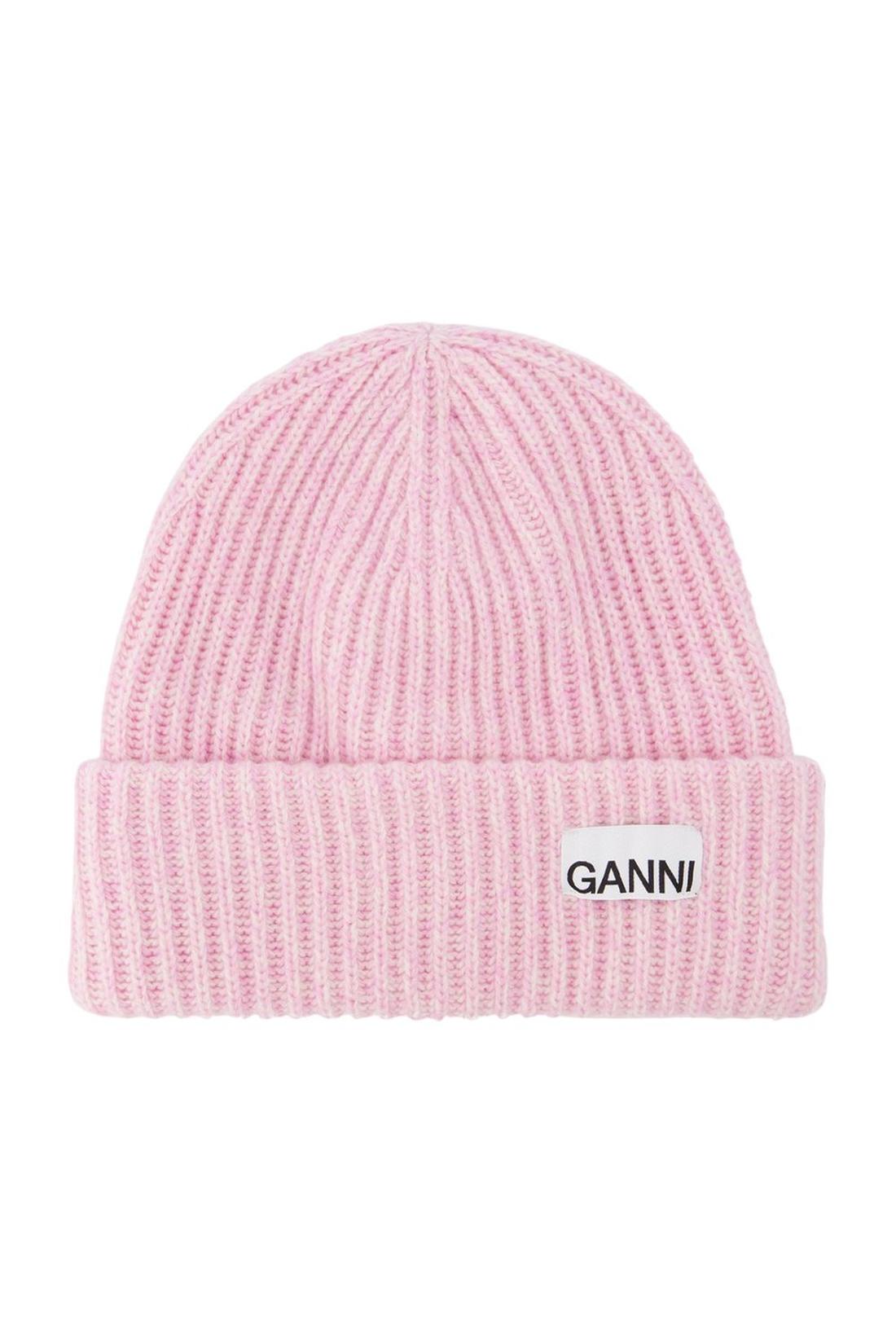 Ganni-Mütze aus recycelter Wolle/Poly in rosa-Outdoor-Black-Deal-Outlet-by-ARCHIVIST