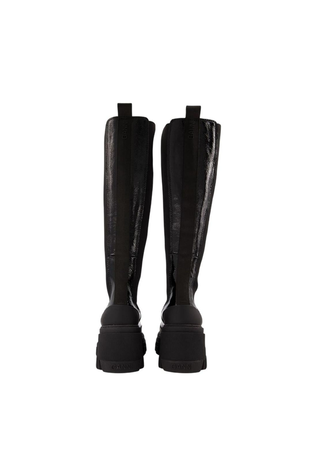 Chelsea-Stiefel mit Stollen – Ganni – Leder – Schwarz