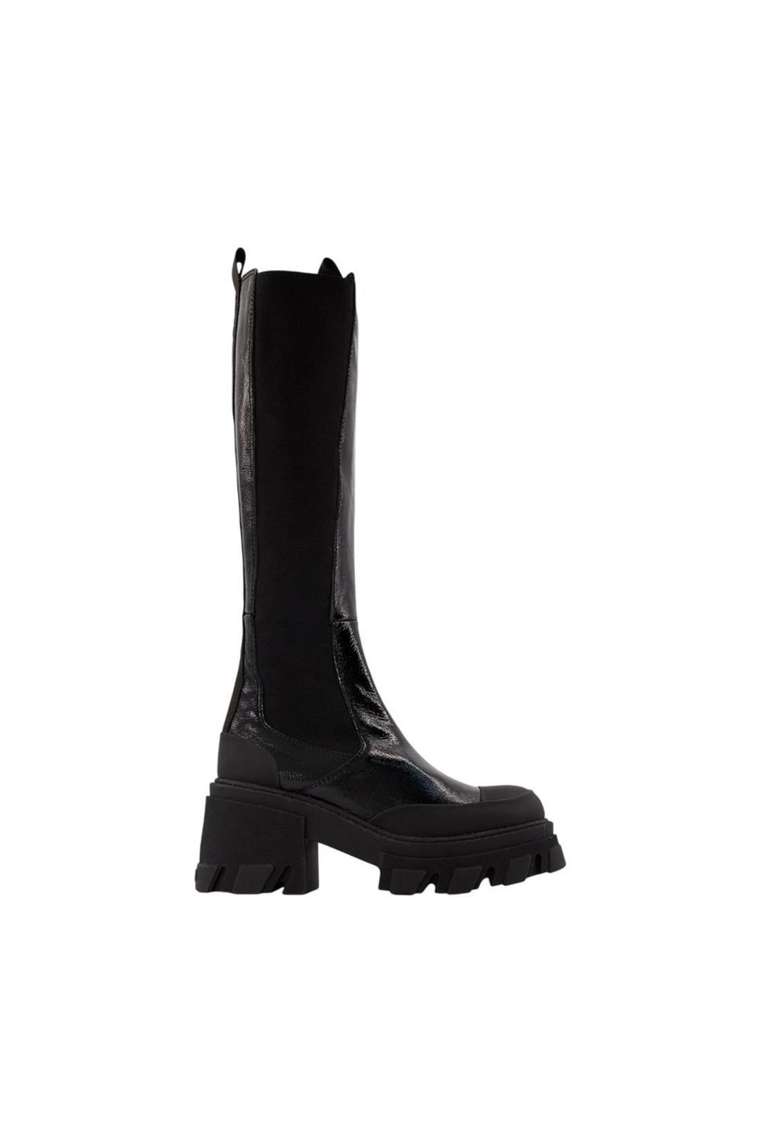 Chelsea-Stiefel mit Stollen – Ganni – Leder – Schwarz