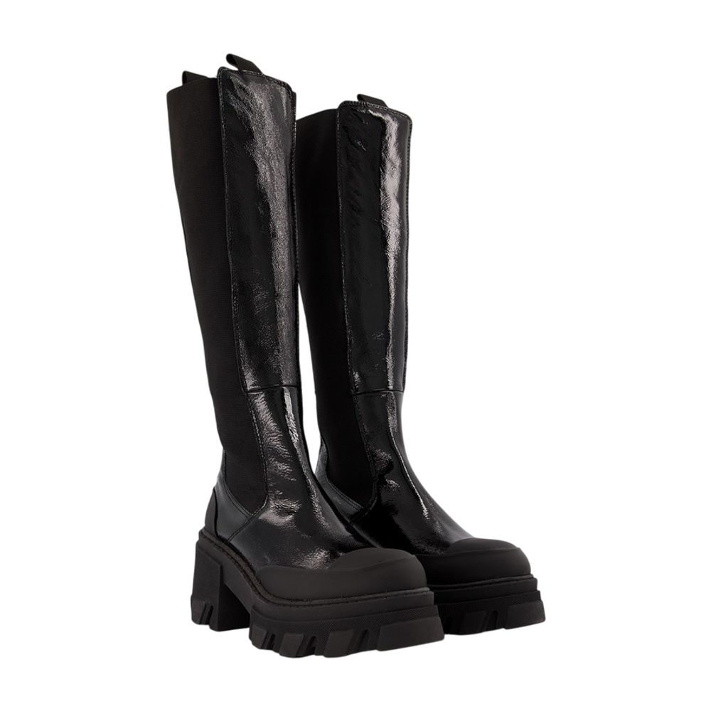Chelsea-Stiefel mit Stollen – Ganni – Leder – Schwarz