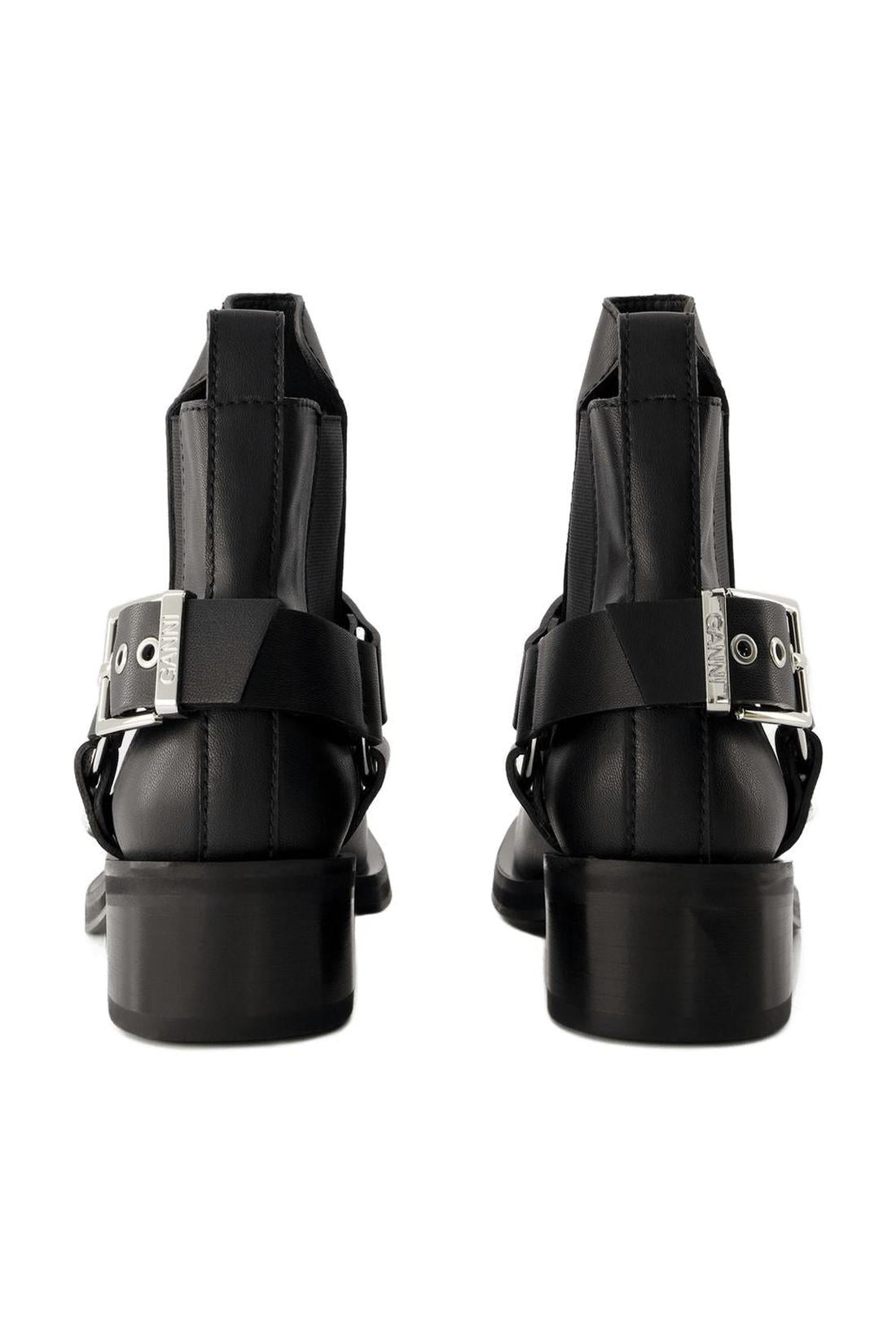 Biker Chelsea Ankle Boots - Ganni - Leather - Black