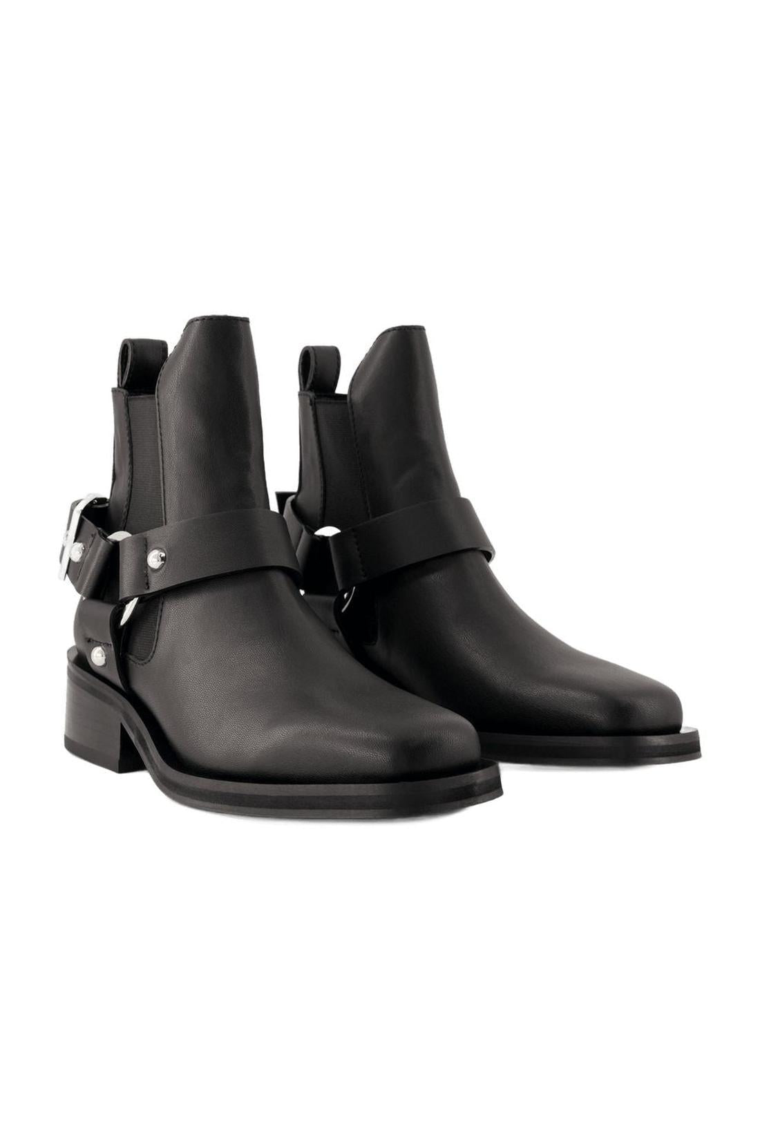 Biker Chelsea Ankle Boots - Ganni - Leather - Black