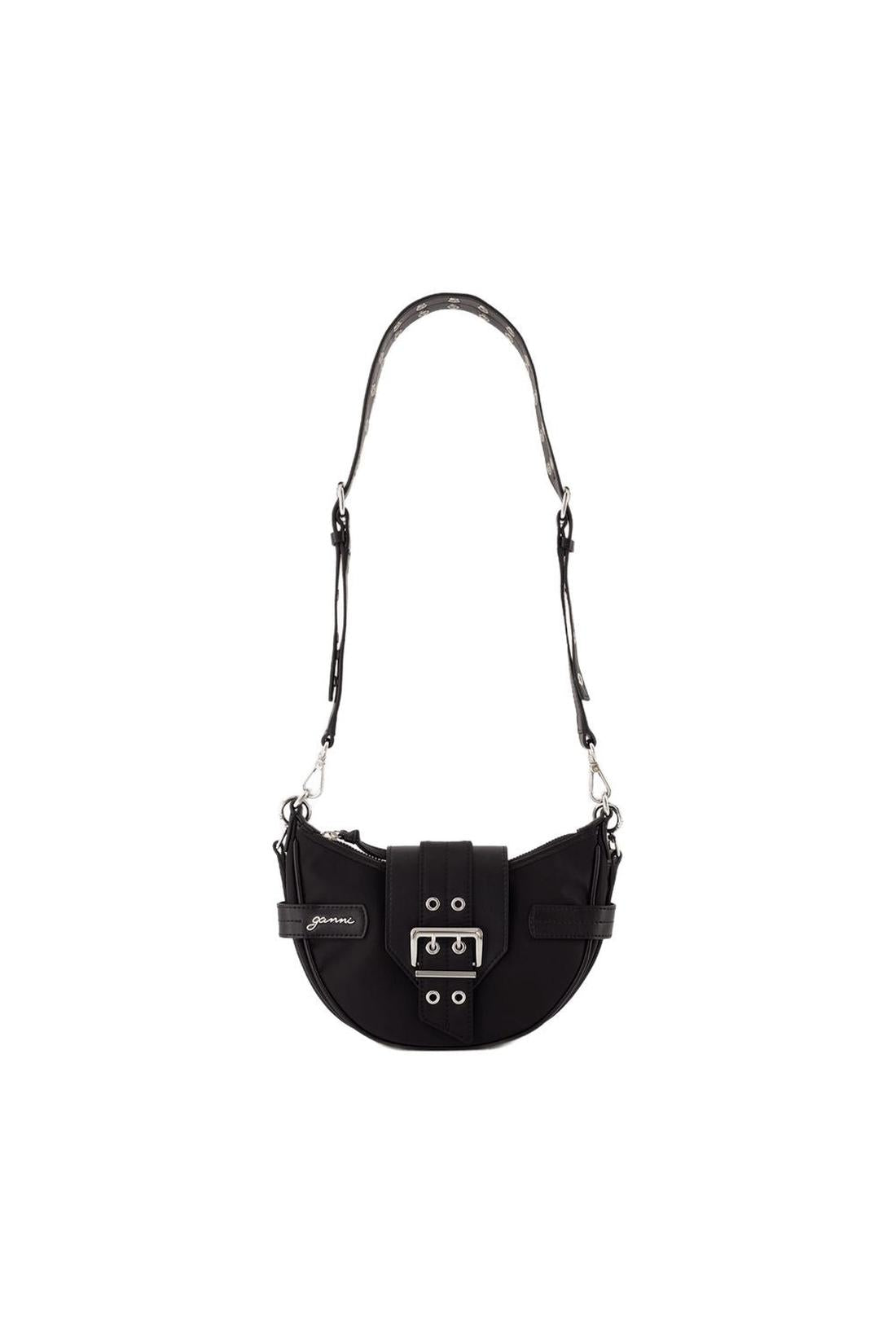 Ganni-Bucky Small Schultertasche - Ganni - Nylon - Schwarz-Taschen-Black-Deal-Outlet-by-ARCHIVIST