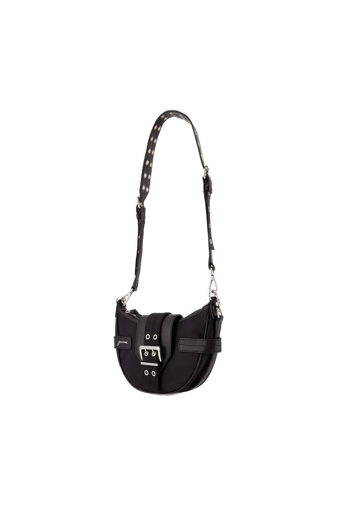 Ganni-Bucky Small Schultertasche - Ganni - Nylon - Schwarz-Taschen-Black-Deal-Outlet-by-ARCHIVIST