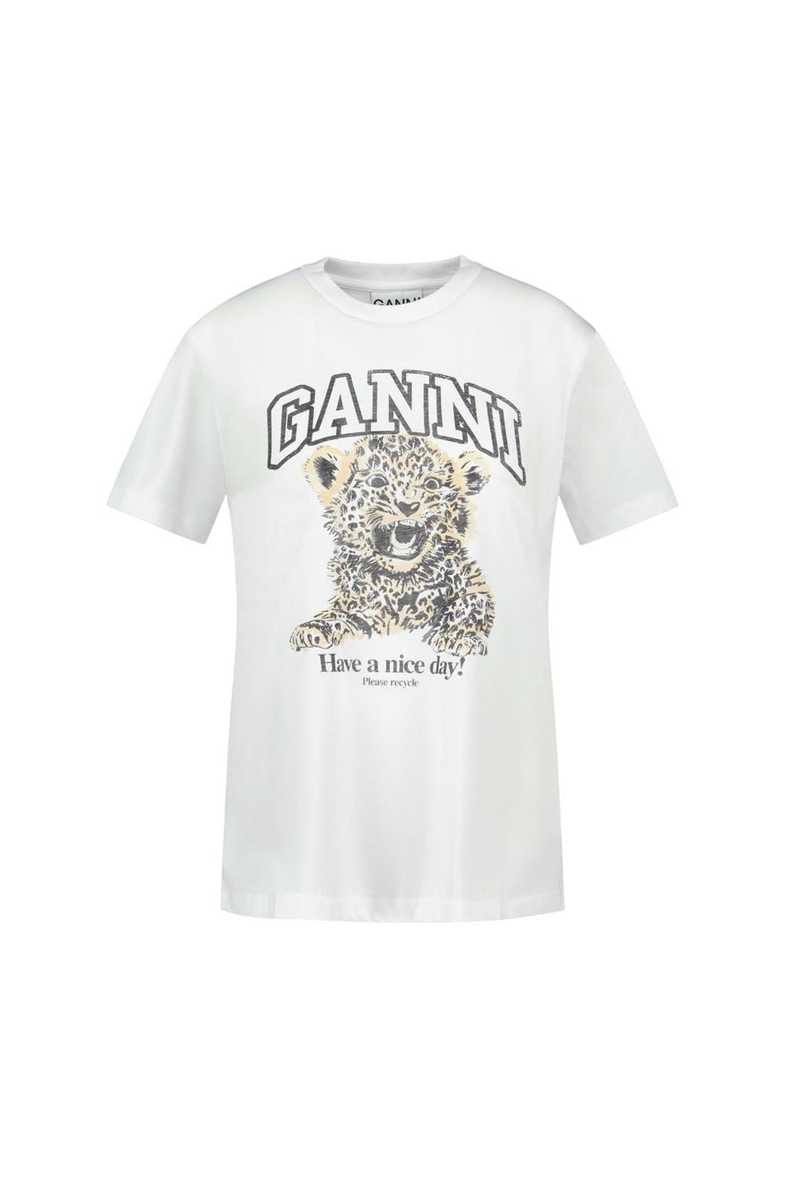 Basic Leopard T-Shirt - Ganni - Baumwolle - Gedruckt-Shirts-Ganni-XS-brown-ARCHIVIST