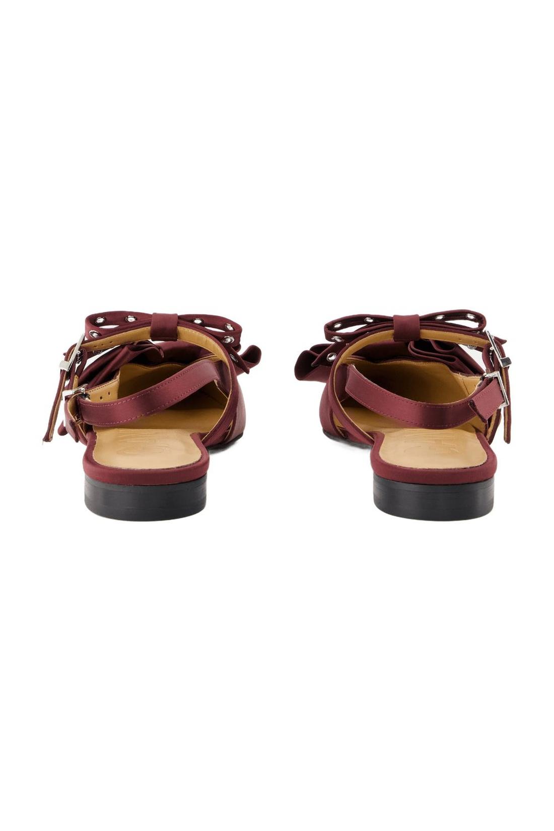 Big Bow Ballerinas - Ganni - Synthetik - Bordeaux