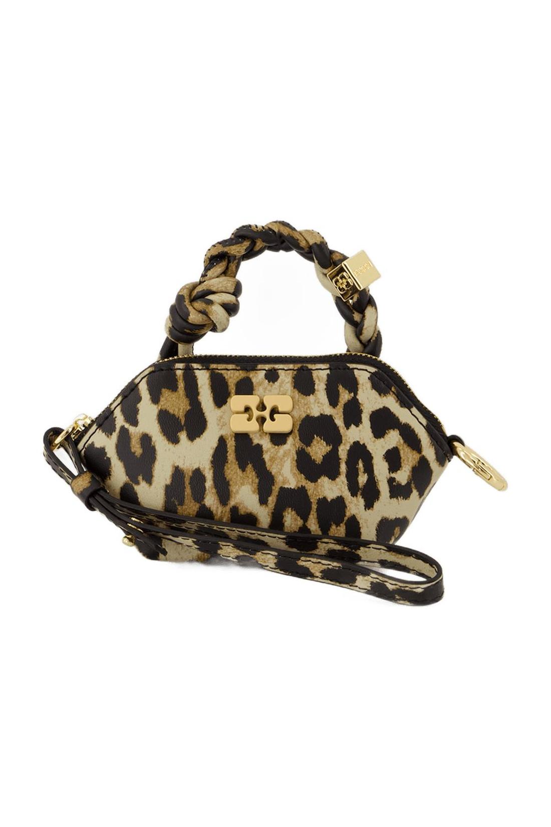 Ganni-Bou Nano Schultertasche - Ganni - Leder - Leopard-Outdoor-Black-Deal-Outlet-by-ARCHIVIST
