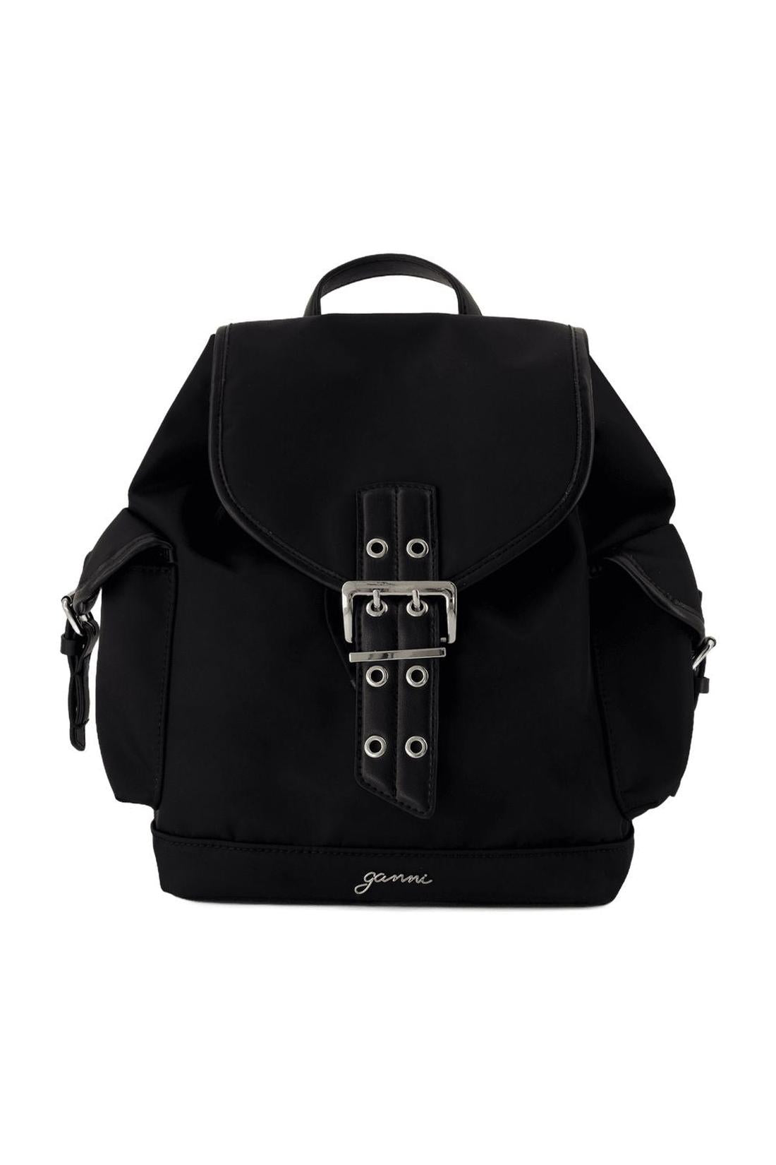 Ganni-Bucky Rucksack Small - Ganni - Nylon - Schwarz-Taschen-Black-Deal-Outlet-by-ARCHIVIST