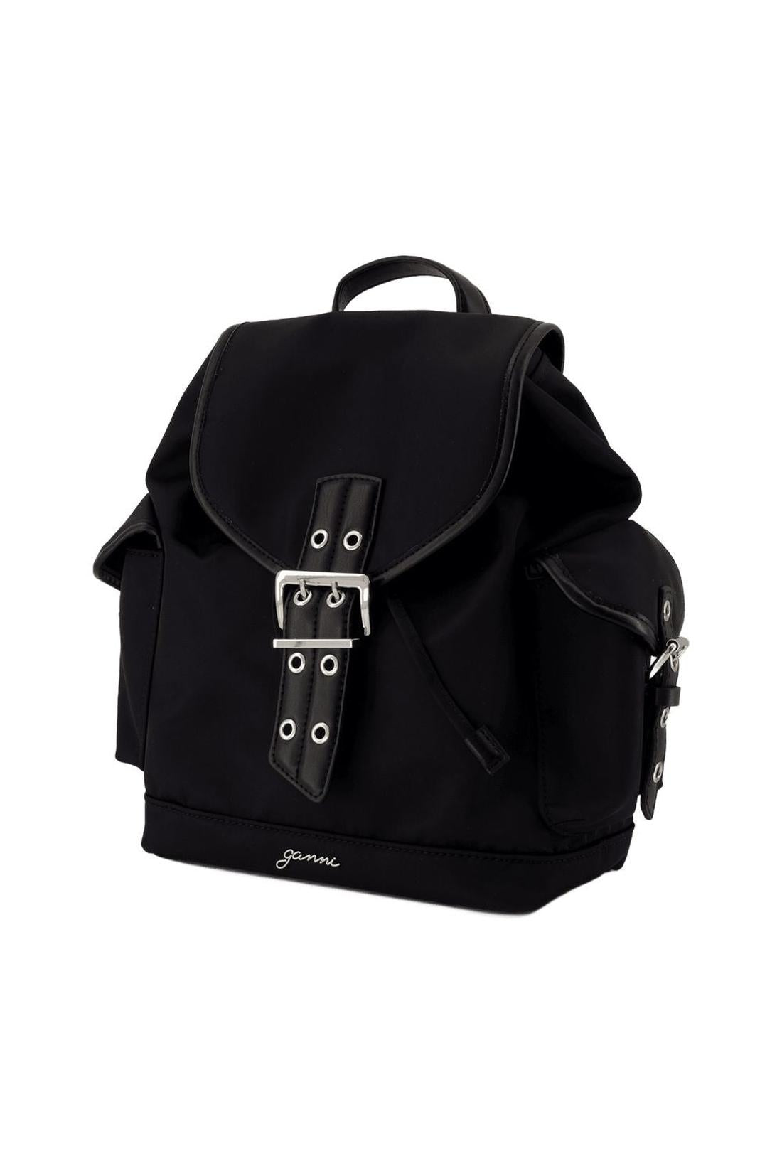 Ganni-Bucky Rucksack Small - Ganni - Nylon - Schwarz-Taschen-Black-Deal-Outlet-by-ARCHIVIST