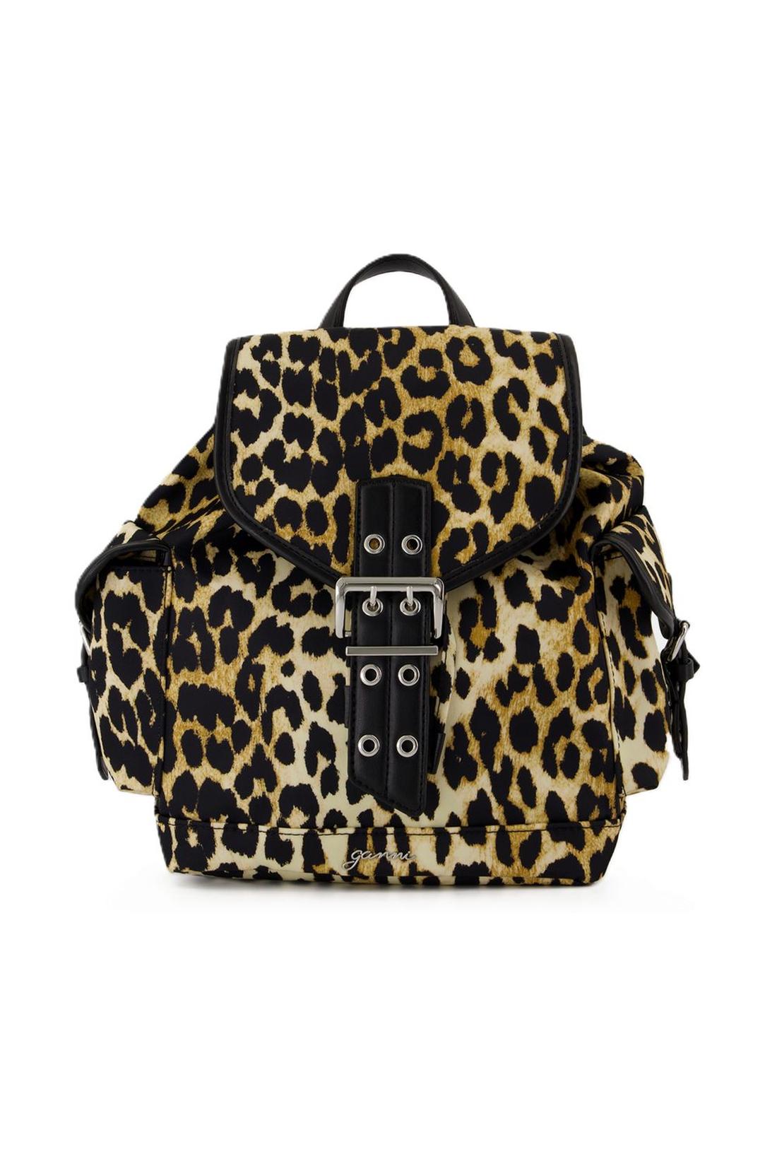 Ganni-Bucky Rucksack Small - Ganni - Nylon - Leopard-Taschen-Black-Deal-Outlet-by-ARCHIVIST