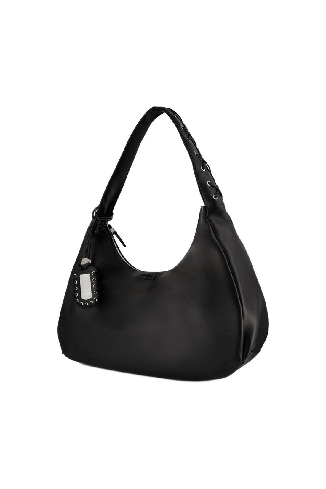 Ganni-Bou Xxl Schultertasche - Ganni - Leder - Schwarz-Taschen-Black-Deal-Outlet-by-ARCHIVIST