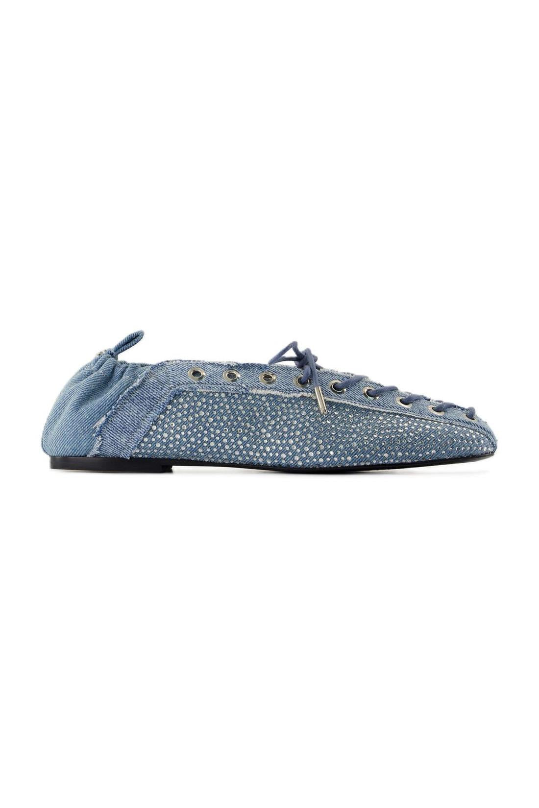 Eyelets Ballerinas - Ganni - Denim - Blau