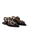 Ganni-Ballerinas - Ganni - Polyester - Bordeaux-schuhe / flache-schuhe-Black-Deal-Outlet-by-ARCHIVIST