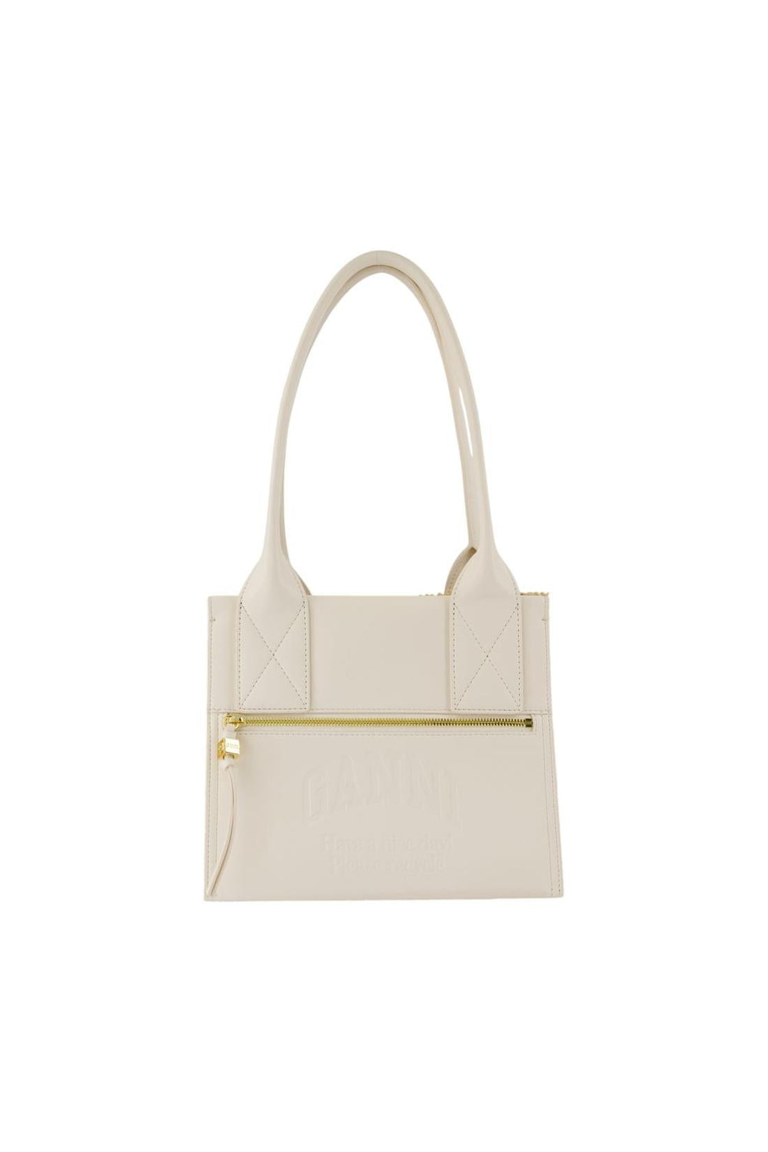 Ganni-Easy Medium Cabas - Ganni - Raffia - Weiß-Taschen-Black-Deal-Outlet-by-ARCHIVIST