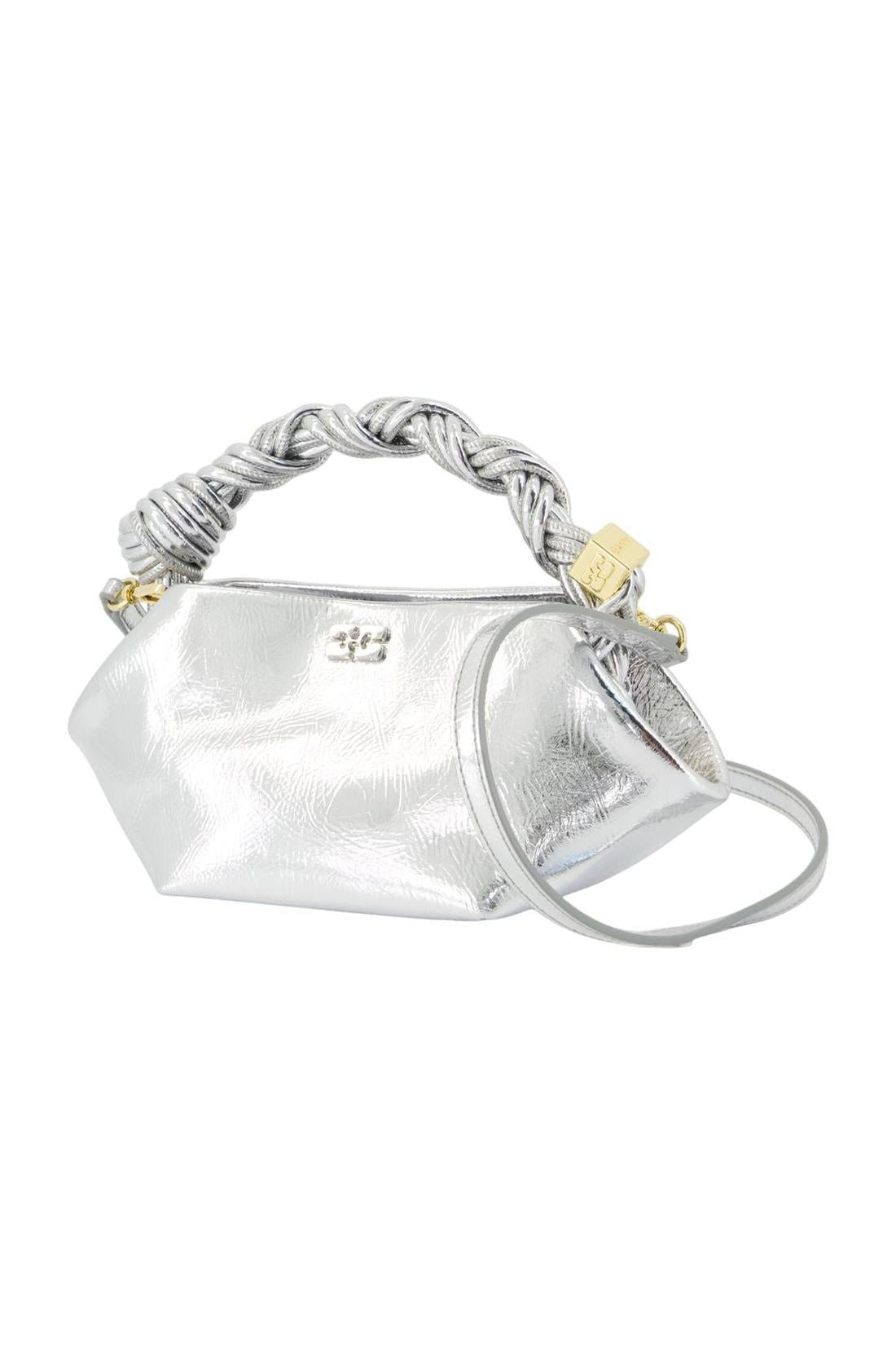 Ganni-Bou Mini Schultertasche - Ganni - Leder - Silber-Taschen-Black-Deal-Outlet-by-ARCHIVIST