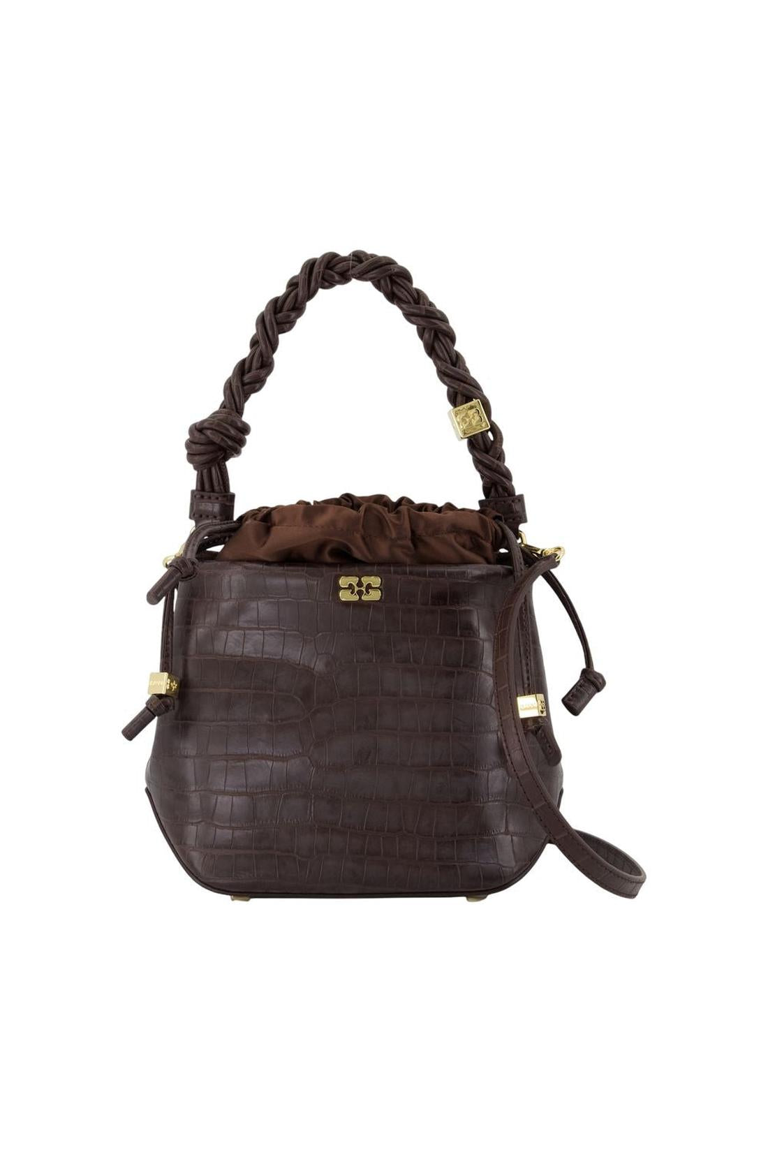 Ganni-Bou Bucket Handtasche - Ganni - Synthetik - Braun-Taschen-Black-Deal-Outlet-by-ARCHIVIST