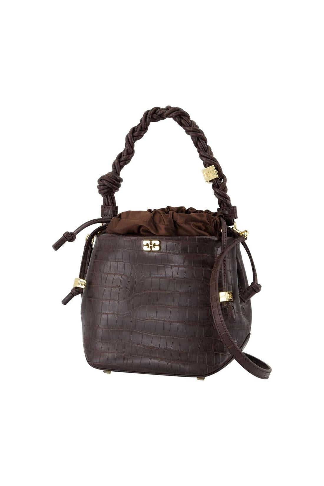 Ganni-Bou Bucket Handtasche - Ganni - Synthetik - Braun-Taschen-Black-Deal-Outlet-by-ARCHIVIST