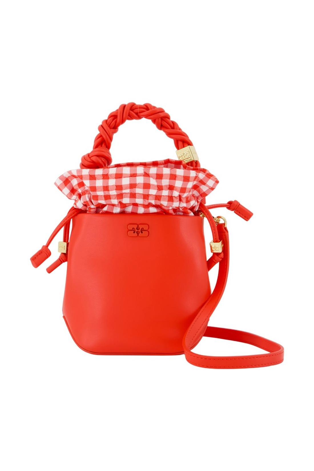 Ganni-Bou Bucket Mini Handtasche - Ganni - Leder - Rot-Taschen-Black-Deal-Outlet-by-ARCHIVIST