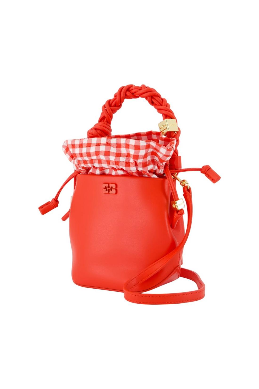 Ganni-Bou Bucket Mini Handtasche - Ganni - Leder - Rot-Taschen-Black-Deal-Outlet-by-ARCHIVIST