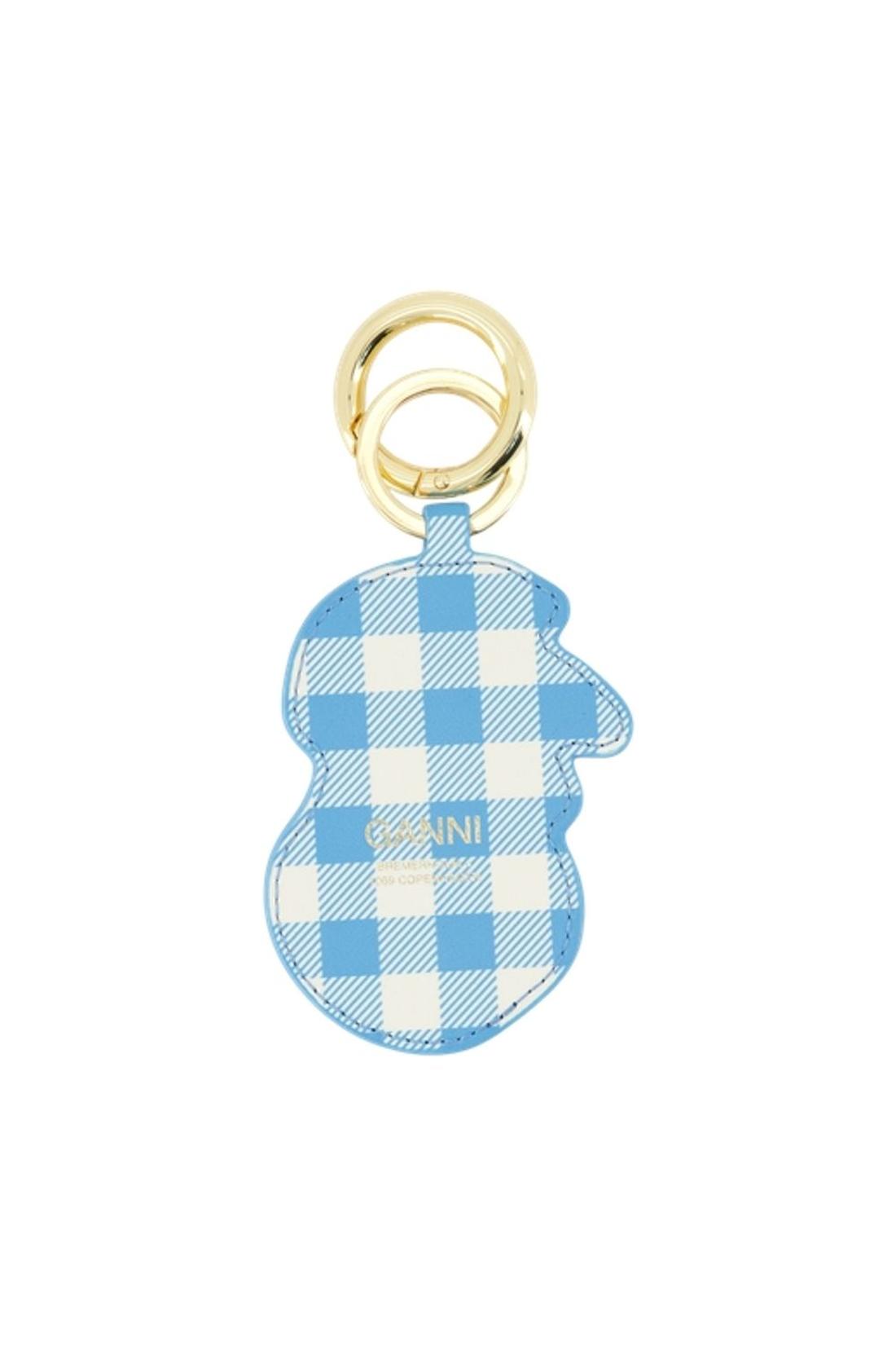 Ganni-Apple-Schlüsselanhänger - Ganni - Leder - Blau-Outdoor-Black-Deal-Outlet-by-ARCHIVIST