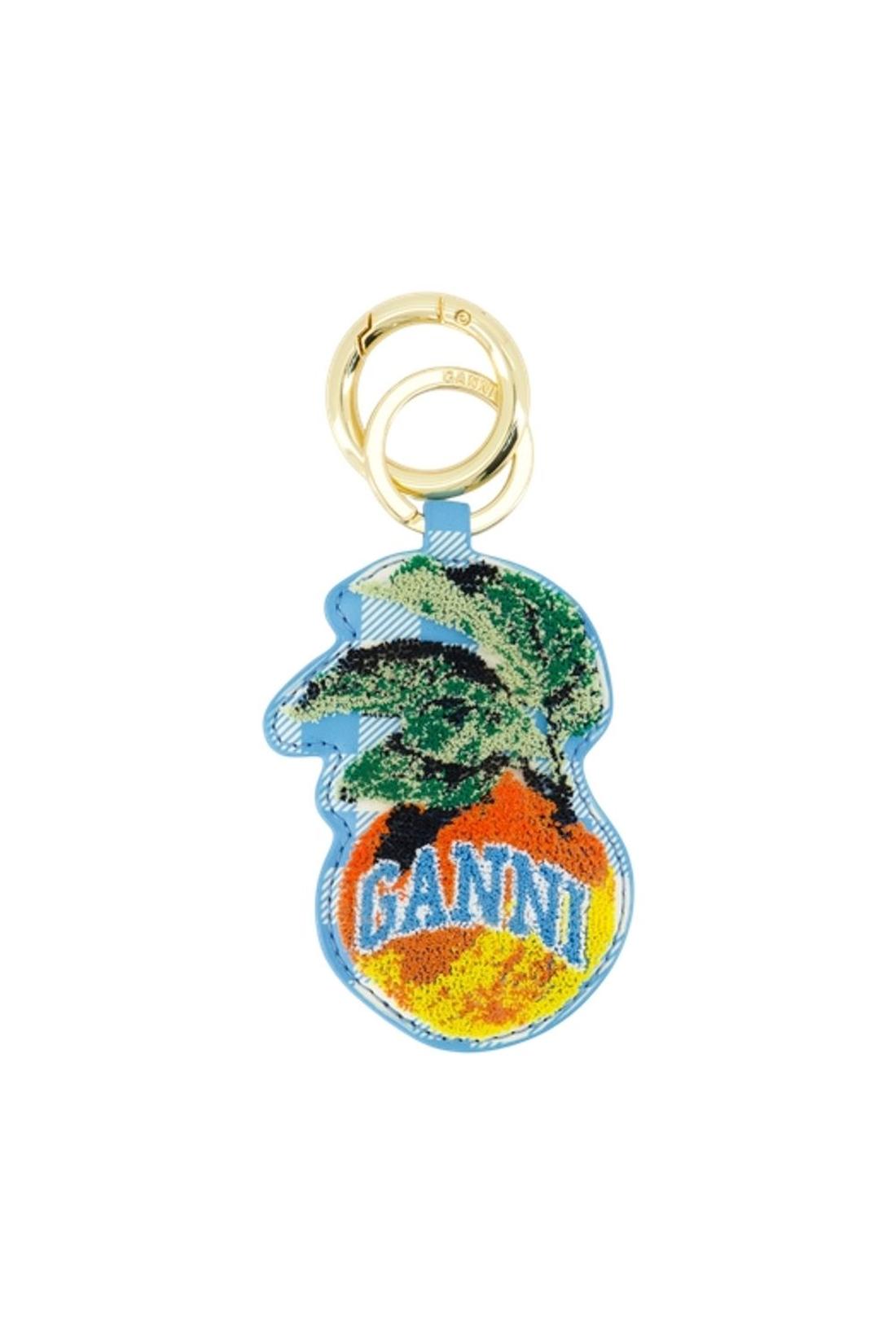 Ganni-Apple-Schlüsselanhänger - Ganni - Leder - Blau-Outdoor-Black-Deal-Outlet-by-ARCHIVIST