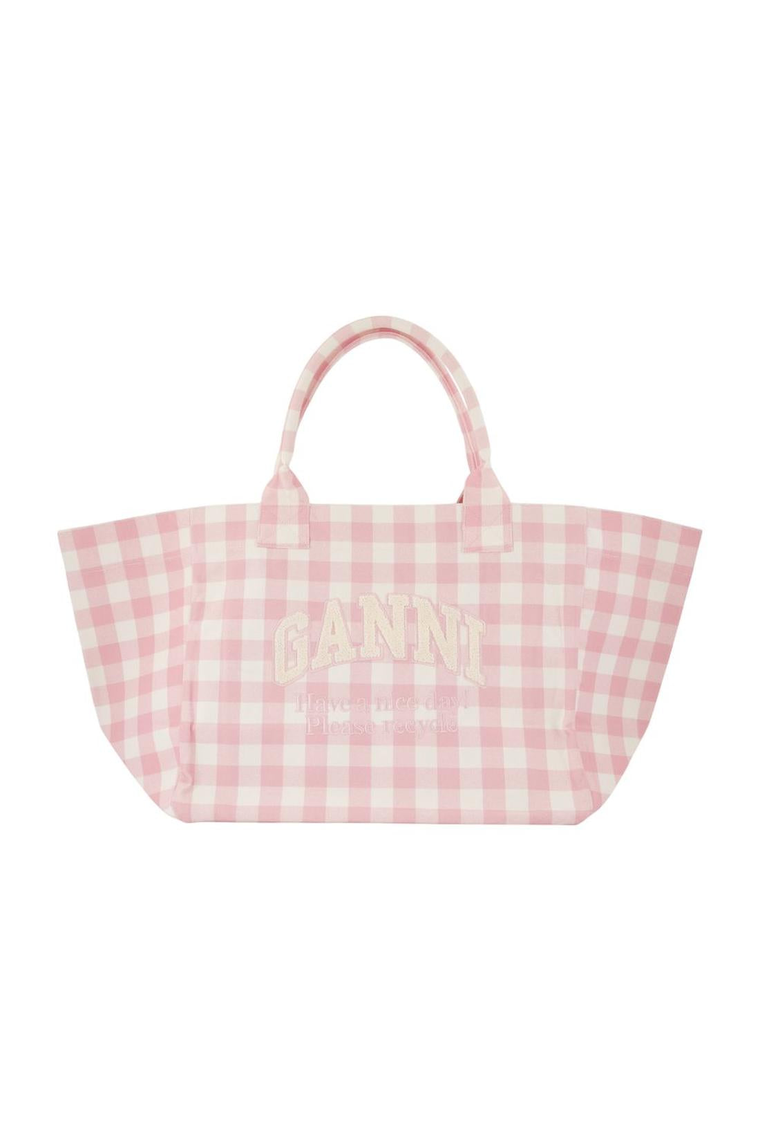 Einkaufstasche Xxl Pocket - Ganni - Baumwolle - Rosa-Taschen-Ganni-One size-pink-ARCHIVIST