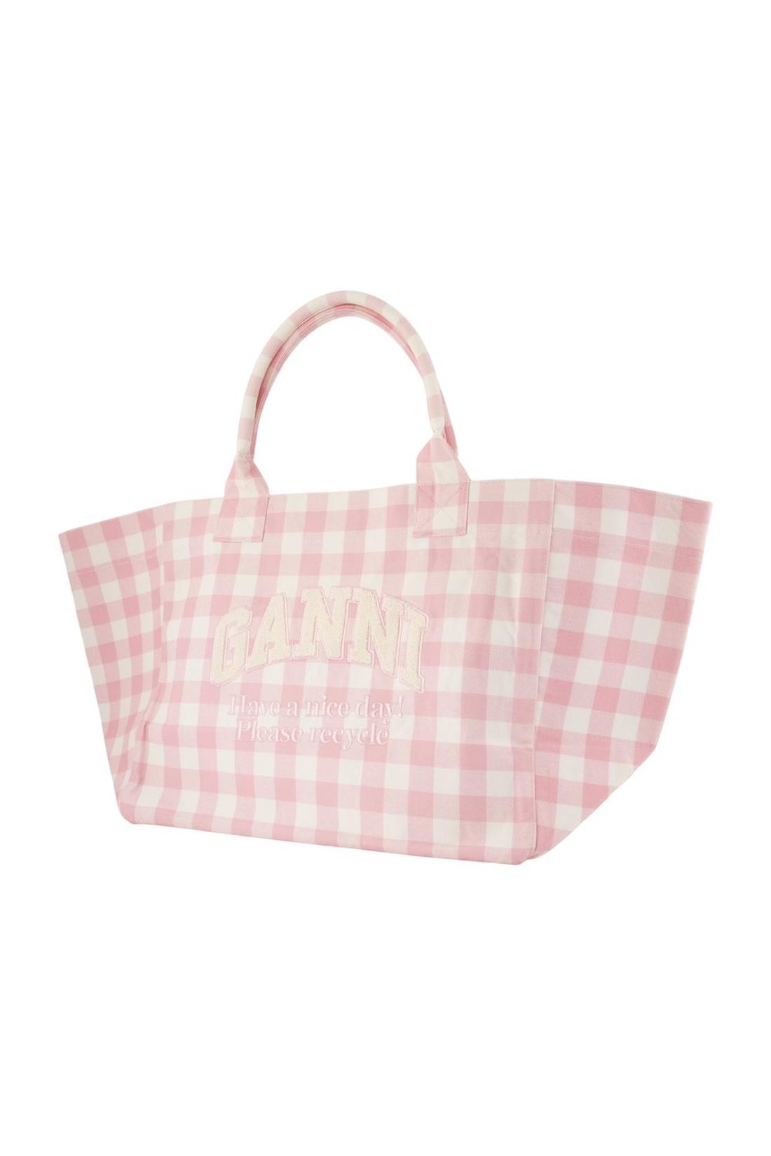 Einkaufstasche Xxl Pocket - Ganni - Baumwolle - Rosa-Taschen-Ganni-ARCHIVIST