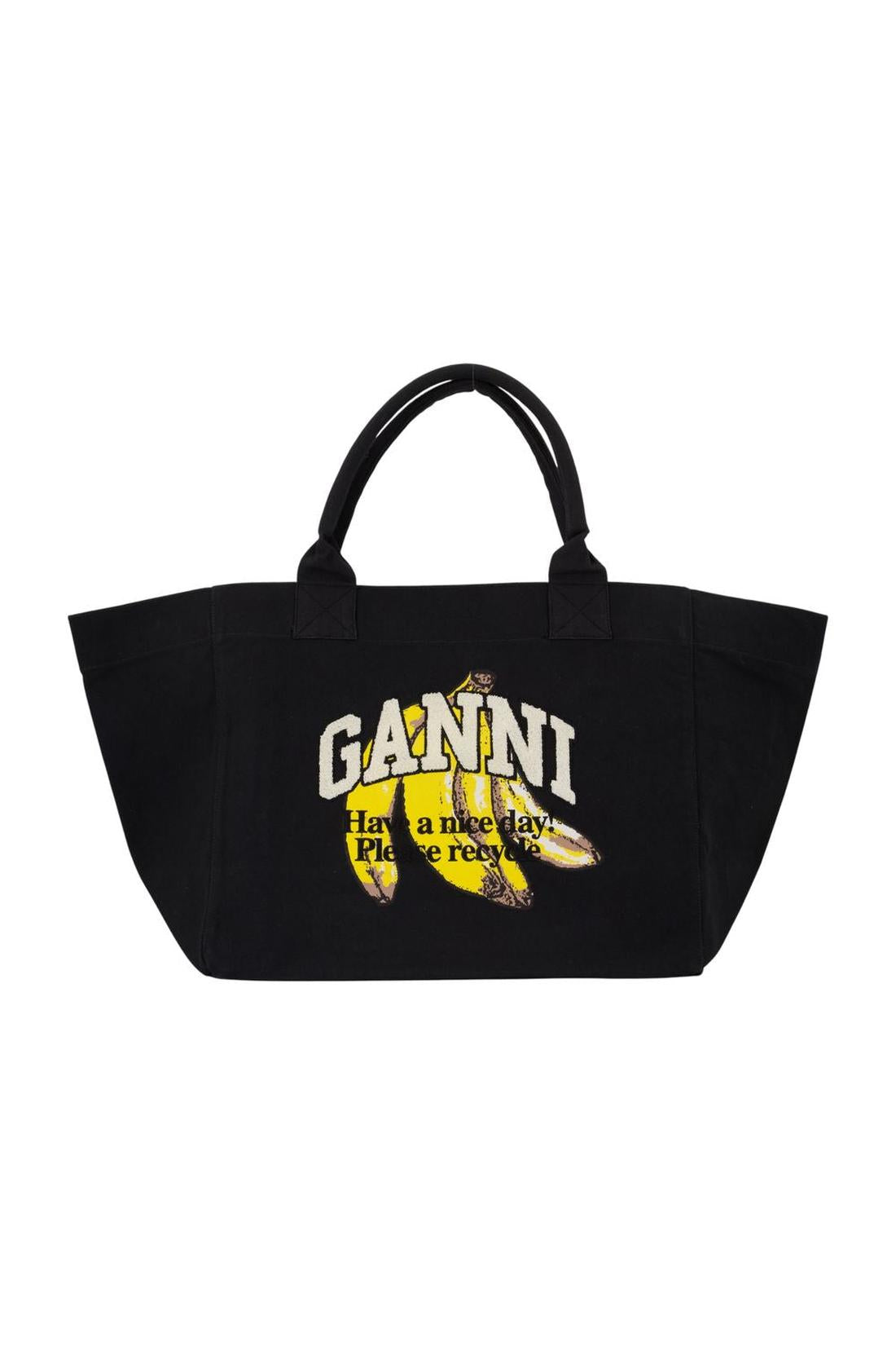 Ganni-Cabas Xxl Banana - Ganni - Baumwolle - Schwarz-Taschen-Black-Deal-Outlet-by-ARCHIVIST