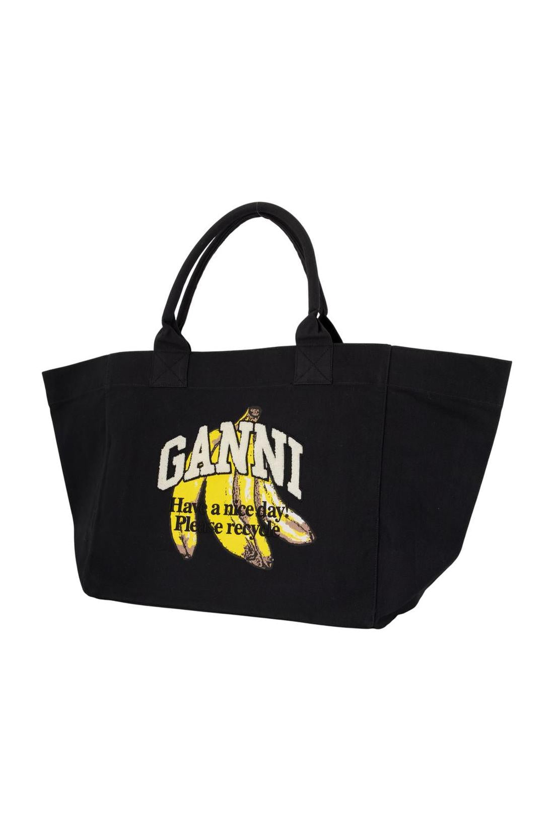 Ganni-Cabas Xxl Banana - Ganni - Baumwolle - Schwarz-Taschen-Black-Deal-Outlet-by-ARCHIVIST