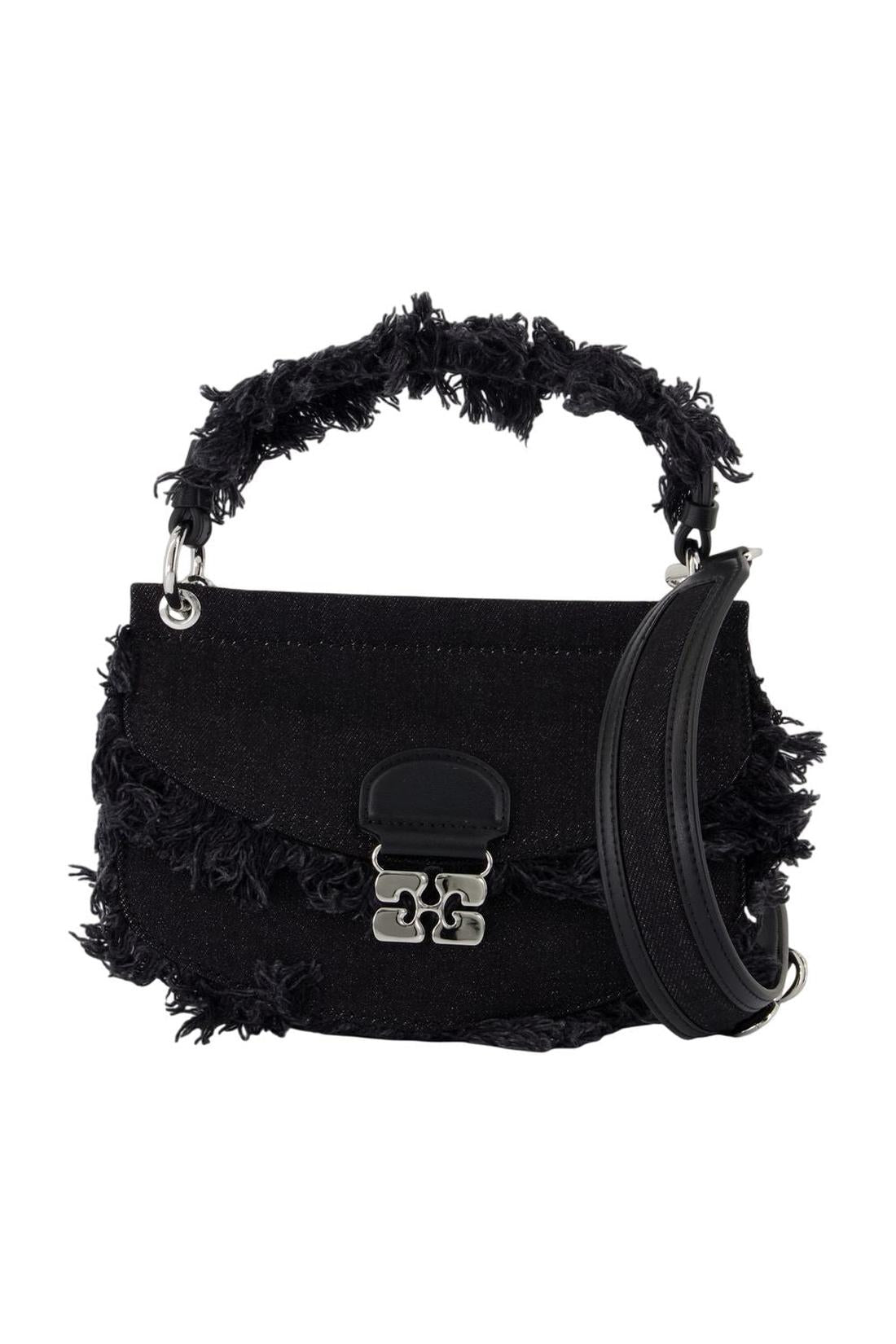 Ganni-Apo G Mini Schultertasche - Ganni - Baumwolle - Schwarz-Taschen-Black-Deal-Outlet-by-ARCHIVIST