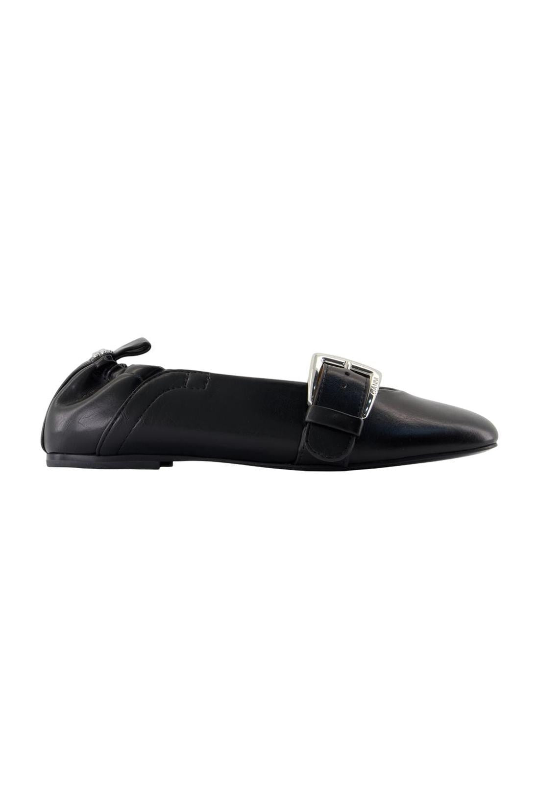Ganni-Butterfly-Ballerinas - Ganni - Synthetik - Schwarz-schuhe / flache-schuhe-Black-Deal-Outlet-by-ARCHIVIST