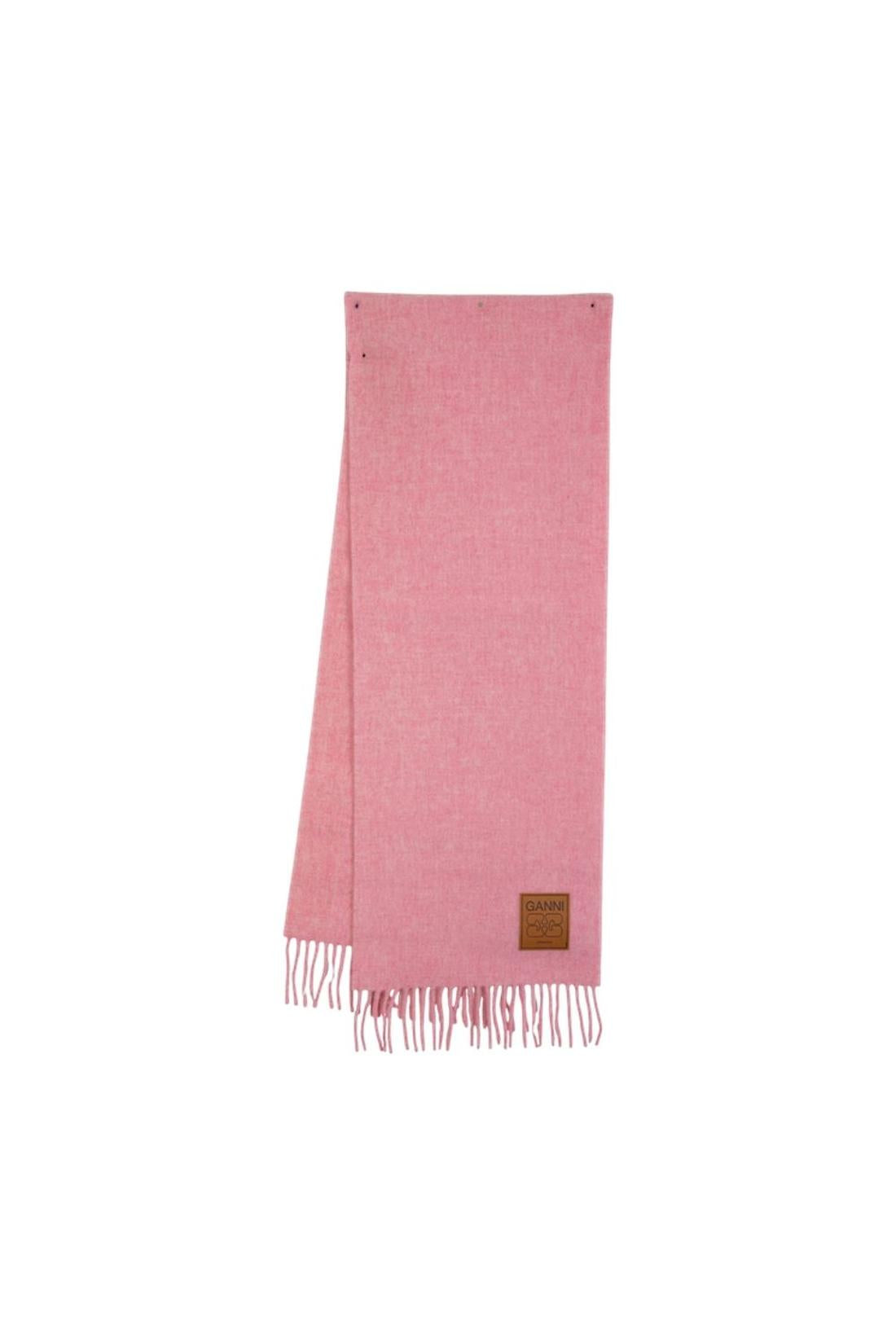 Ganni-Double Face Solid Schal - Ganni - Wolle - Rosa-Outdoor-Black-Deal-Outlet-by-ARCHIVIST