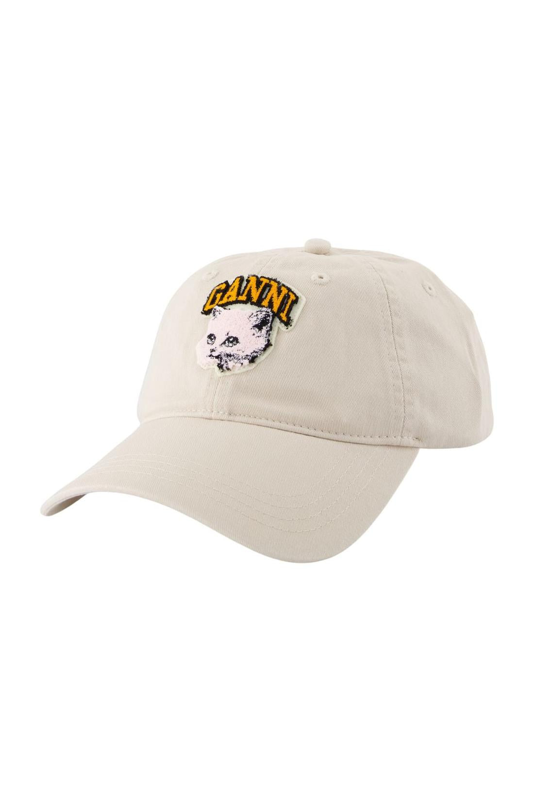 Ganni-Cat Mütze - Ganni - Baumwolle - Weiß-Outdoor-Black-Deal-Outlet-by-ARCHIVIST