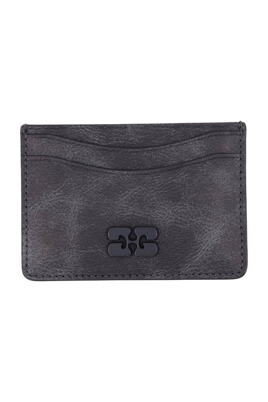 Ganni-Kartenhalter Vintage - Ganni - Leder - Grau-Outdoor-Black-Deal-Outlet-by-ARCHIVIST