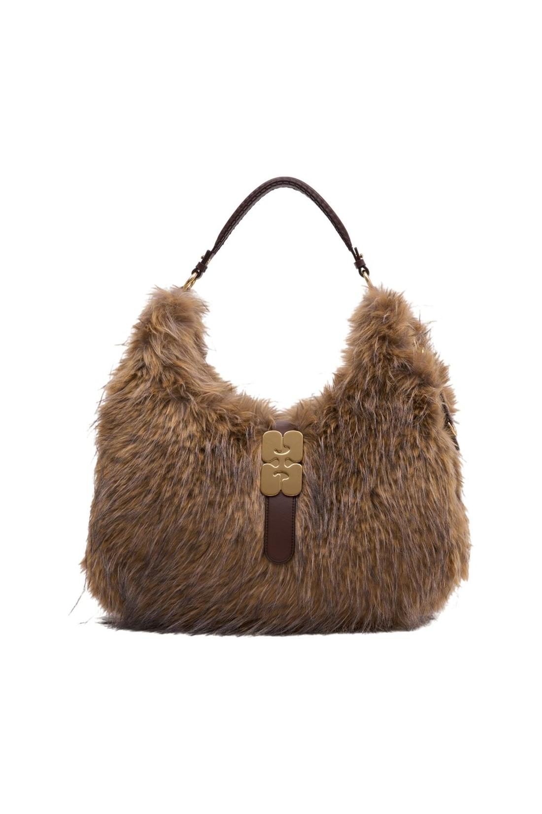 Kat Large Coyote Schultertasche - Ganni - Synthetik - Braun-Taschen-Ganni-One size-brown-ARCHIVIST