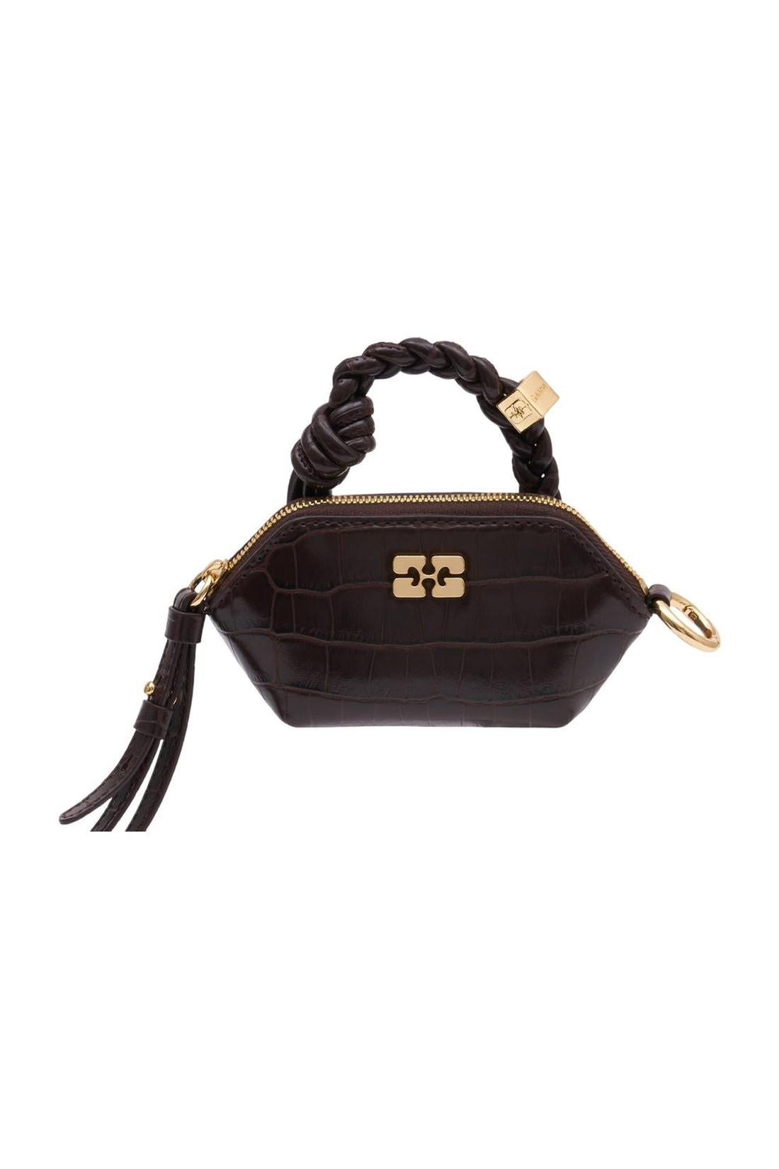 Ganni-Handtasche Bou Nano Croco - Ganni - Synthetik - Braun-Taschen-Black-Deal-Outlet-by-ARCHIVIST