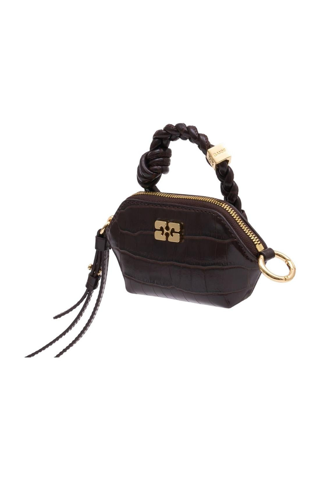 Ganni-Handtasche Bou Nano Croco - Ganni - Synthetik - Braun-Taschen-Black-Deal-Outlet-by-ARCHIVIST