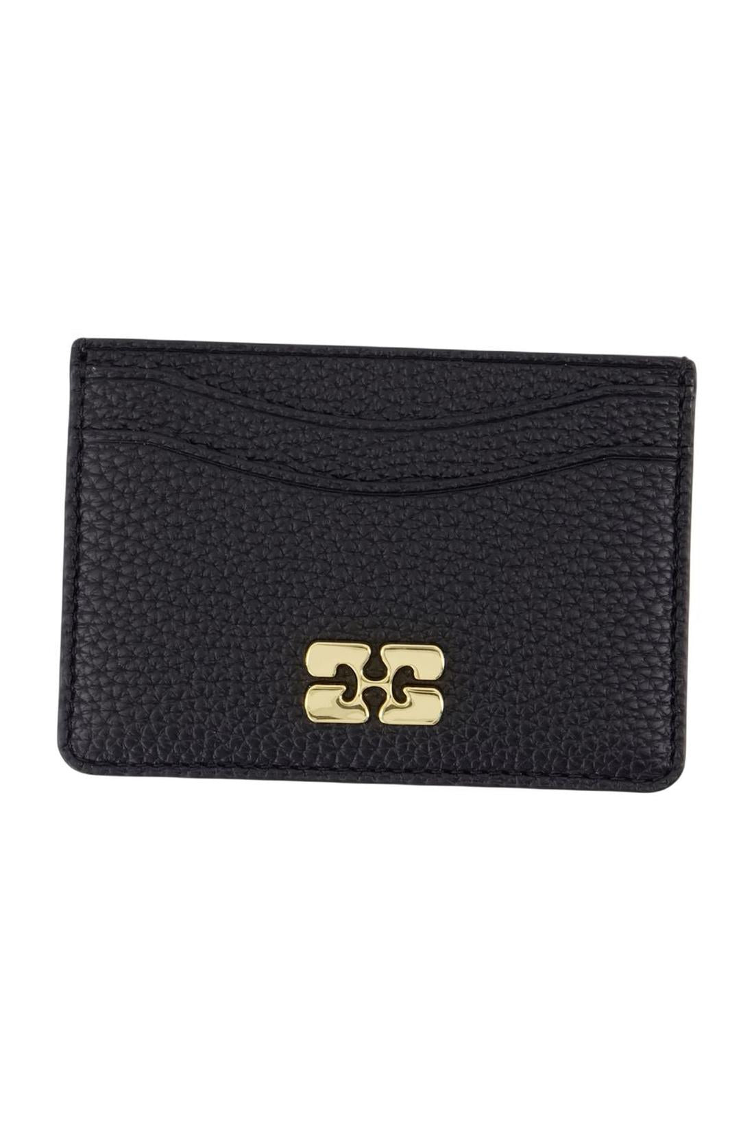 Ganni-Kartenhalter Bou Grained Gold - Ganni - Synthetisch - Schwarz-Outdoor-Black-Deal-Outlet-by-ARCHIVIST