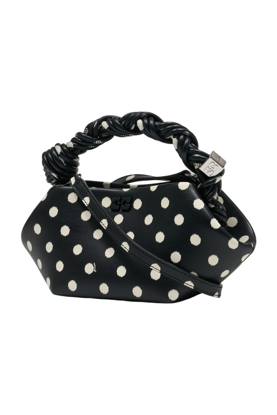 Bou Mini Printed Handtasche - Ganni - Leder - Schwarz-Taschen-Ganni-ARCHIVIST