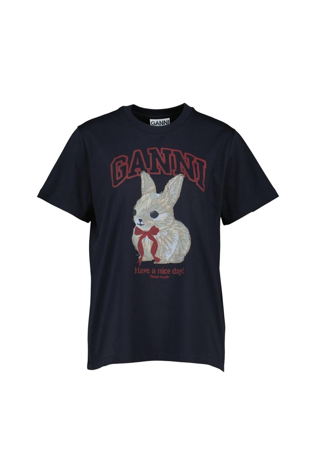 Basic Jersey T-Shirt - Ganni - Baumwolle - Schwarz-Shirts-Ganni-XS-black-ARCHIVIST