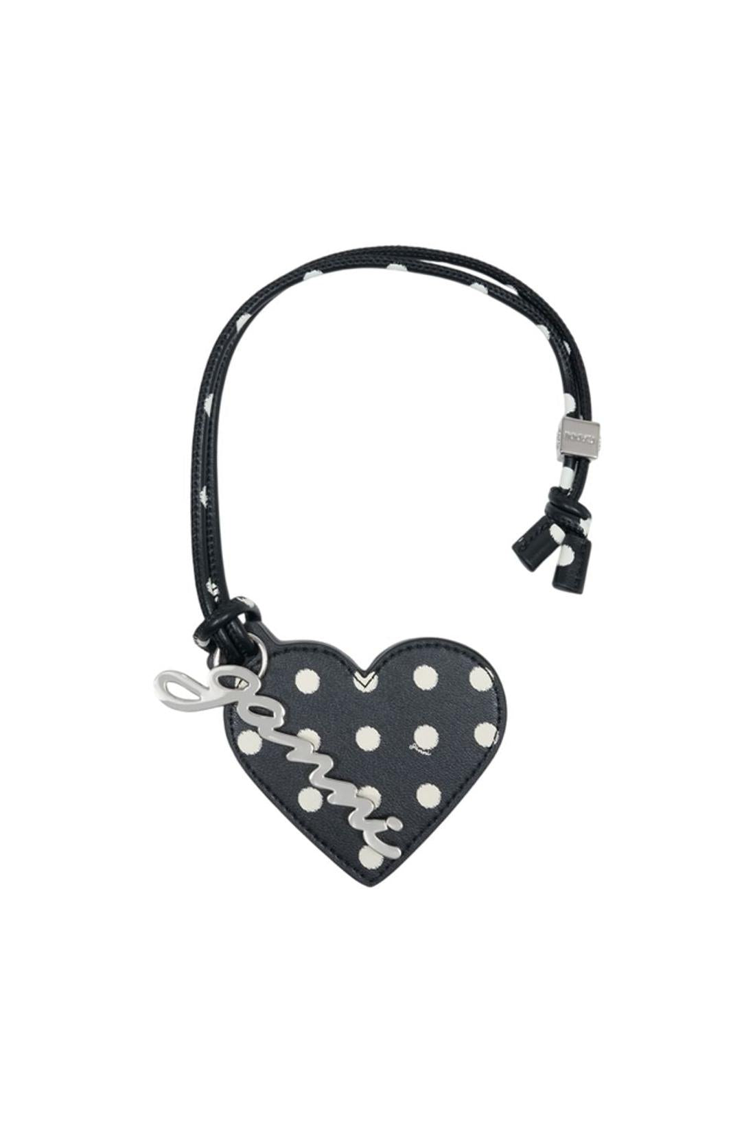 Schlüsselanhänger Bou Heart Mirror Printed – Ganni – Leder – Schwarz-Outdoor-Ganni-One size-black-ARCHIVIST