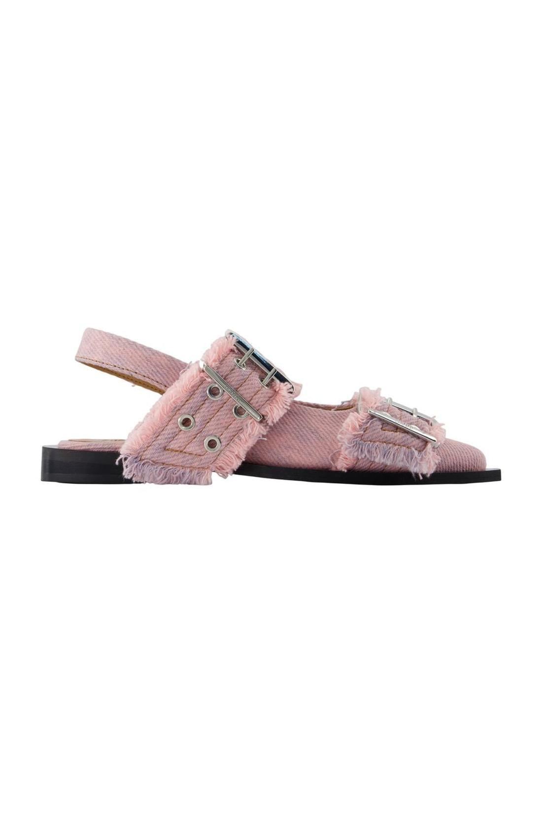 Feminine Buckle Fringed Ballerinas - Ganni - Synthetik - Pink-schuhe / flache-schuhe-Ganni-EU36-pink-ARCHIVIST