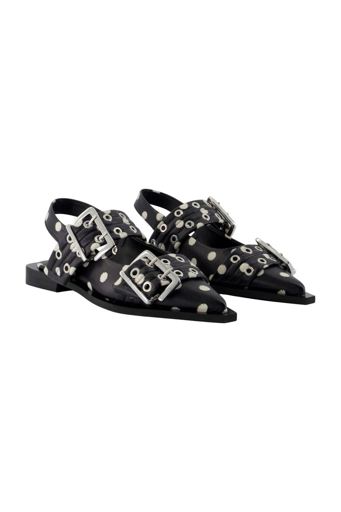 Feminine Buckle Pelinova Ballerinas - Ganni - Leder - Schwarz-schuhe / flache-schuhe-Ganni-ARCHIVIST