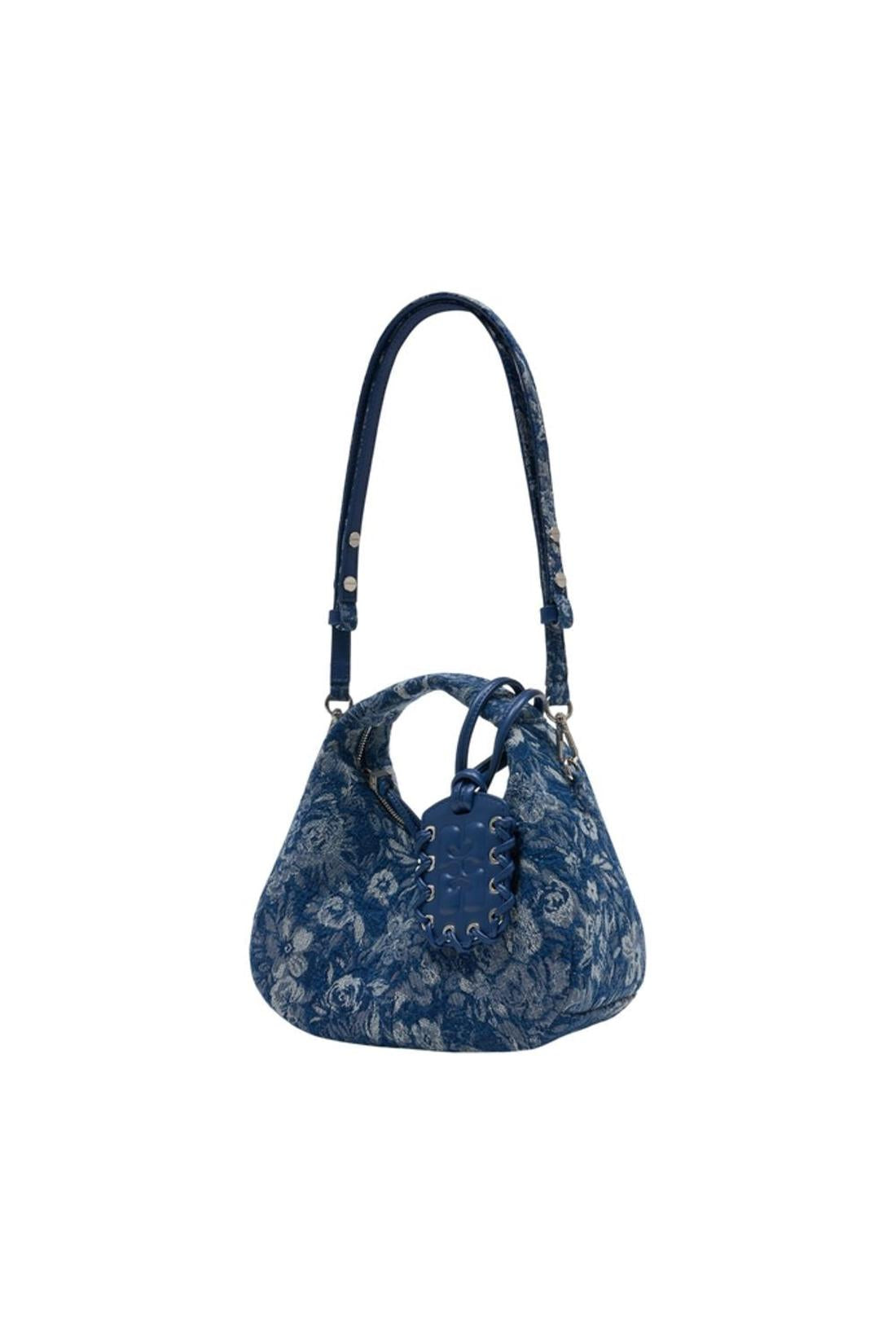 Mini-Handtasche Tapestry – Ganni – Baumwolle – Blau-Taschen-Ganni-ARCHIVIST