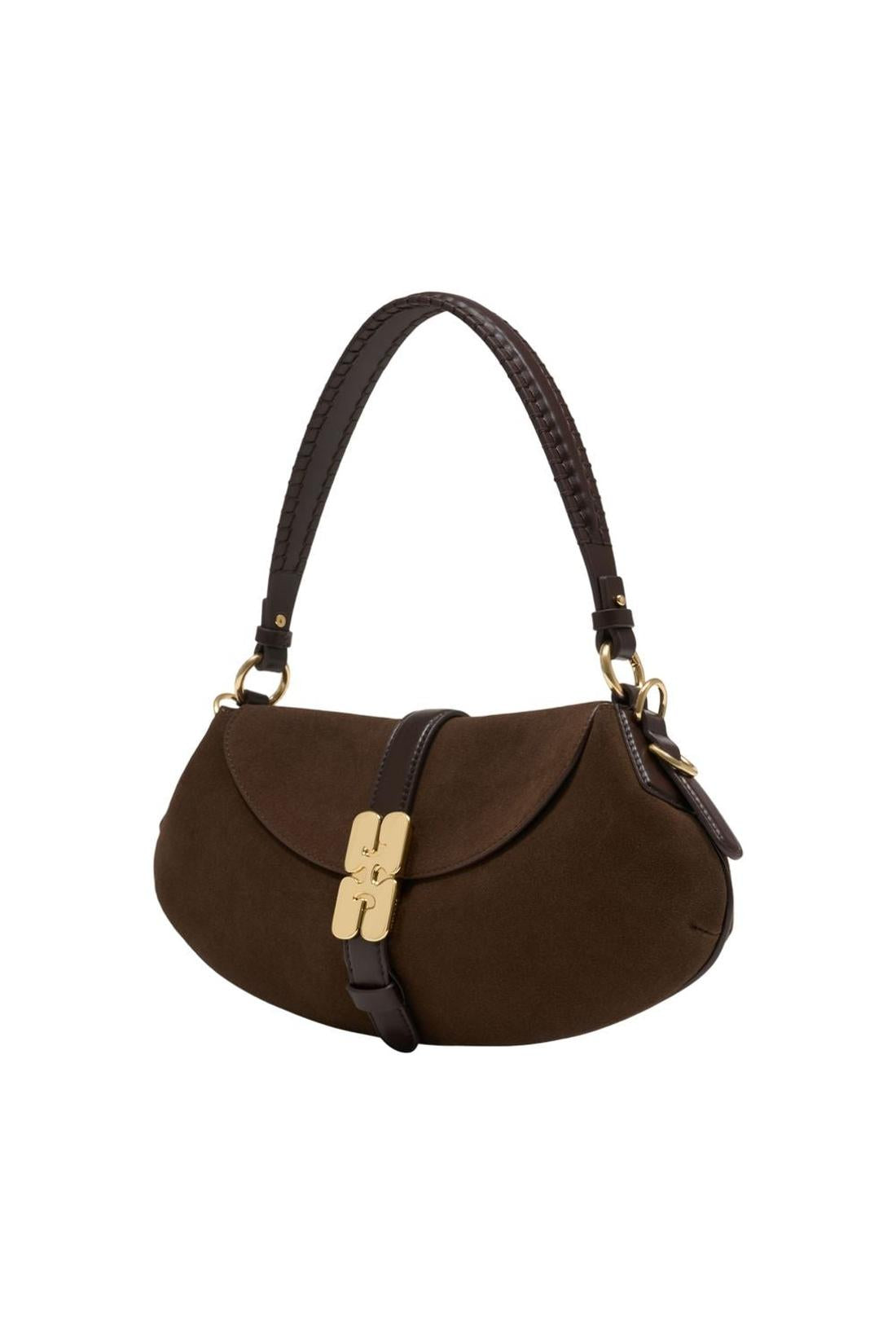 Umhängetasche Kat Baguette – Ganni – Leder – Braun-Taschen-Ganni-ARCHIVIST