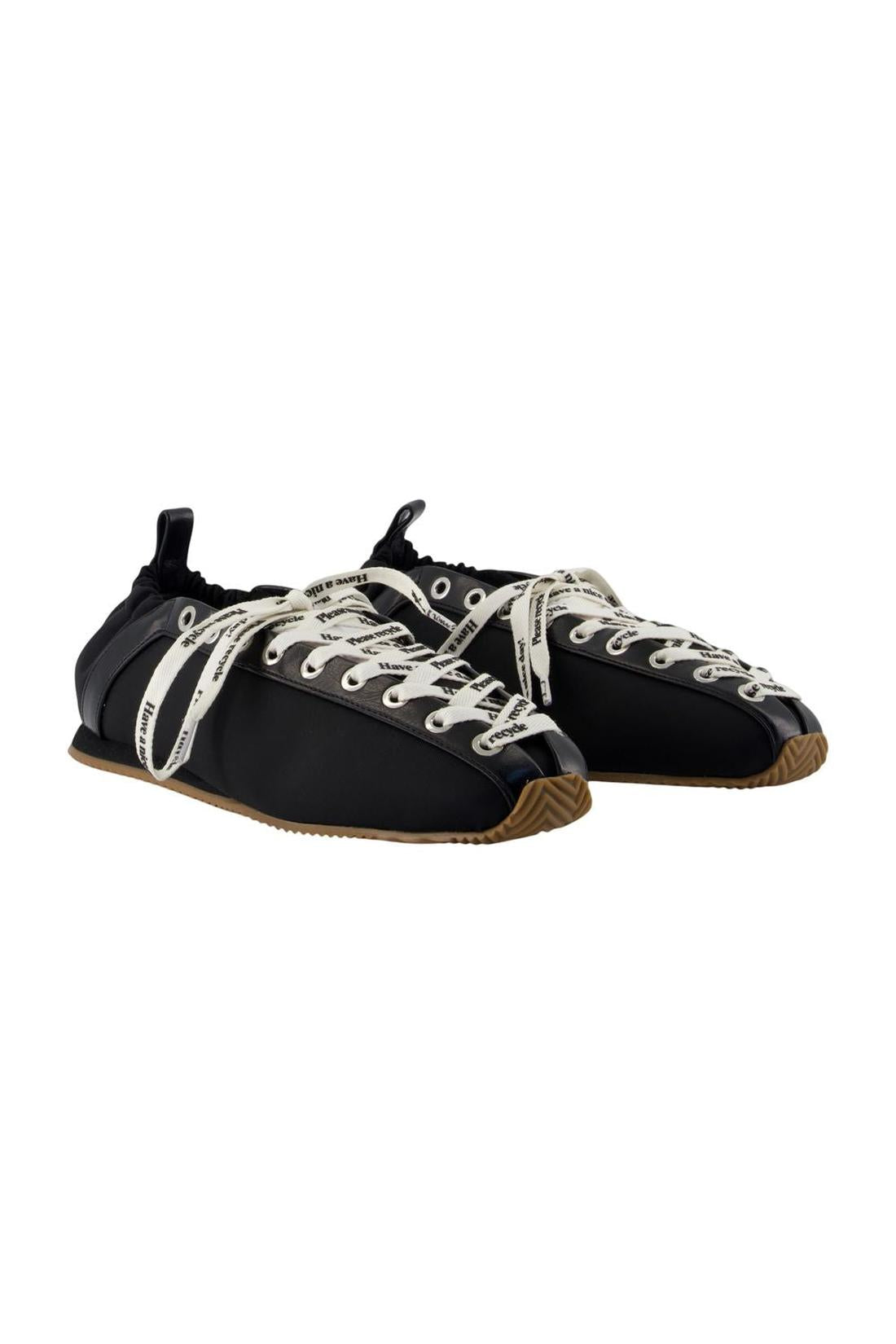 Lace Up Sporty Ballerinas - Ganni - Synthetik - Schwarz-schuhe / flache-schuhe-Ganni-ARCHIVIST