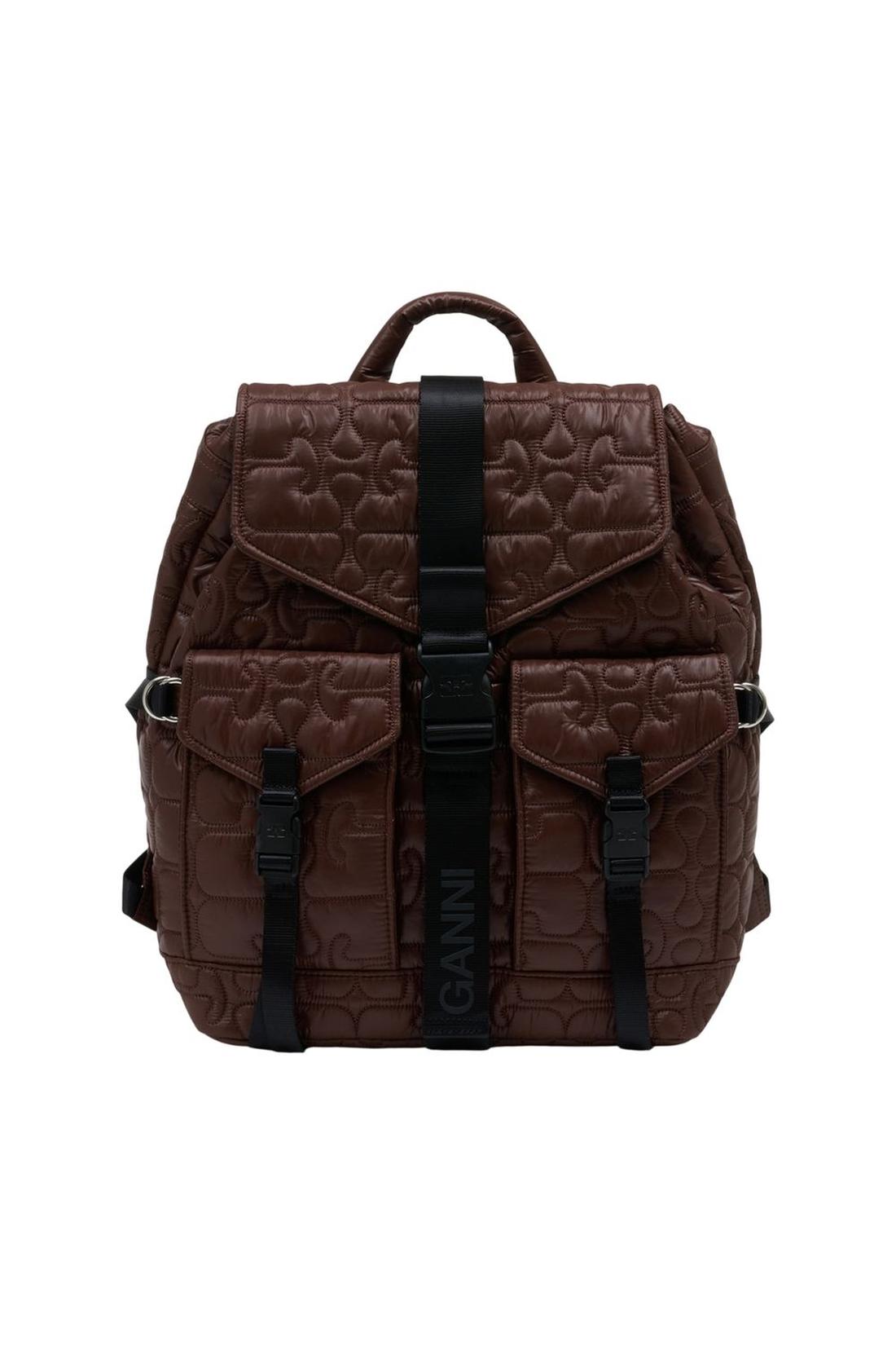 Re Tech Quilted Rucksack - Ganni - Synthetik - Braun-Taschen-Ganni-One size-brown-ARCHIVIST
